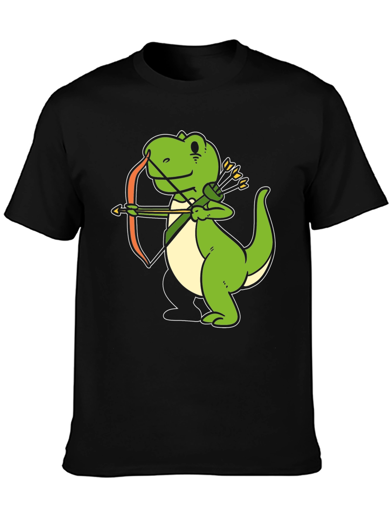 Dino Archer Black T-Shirt - Fun Novelty Tee