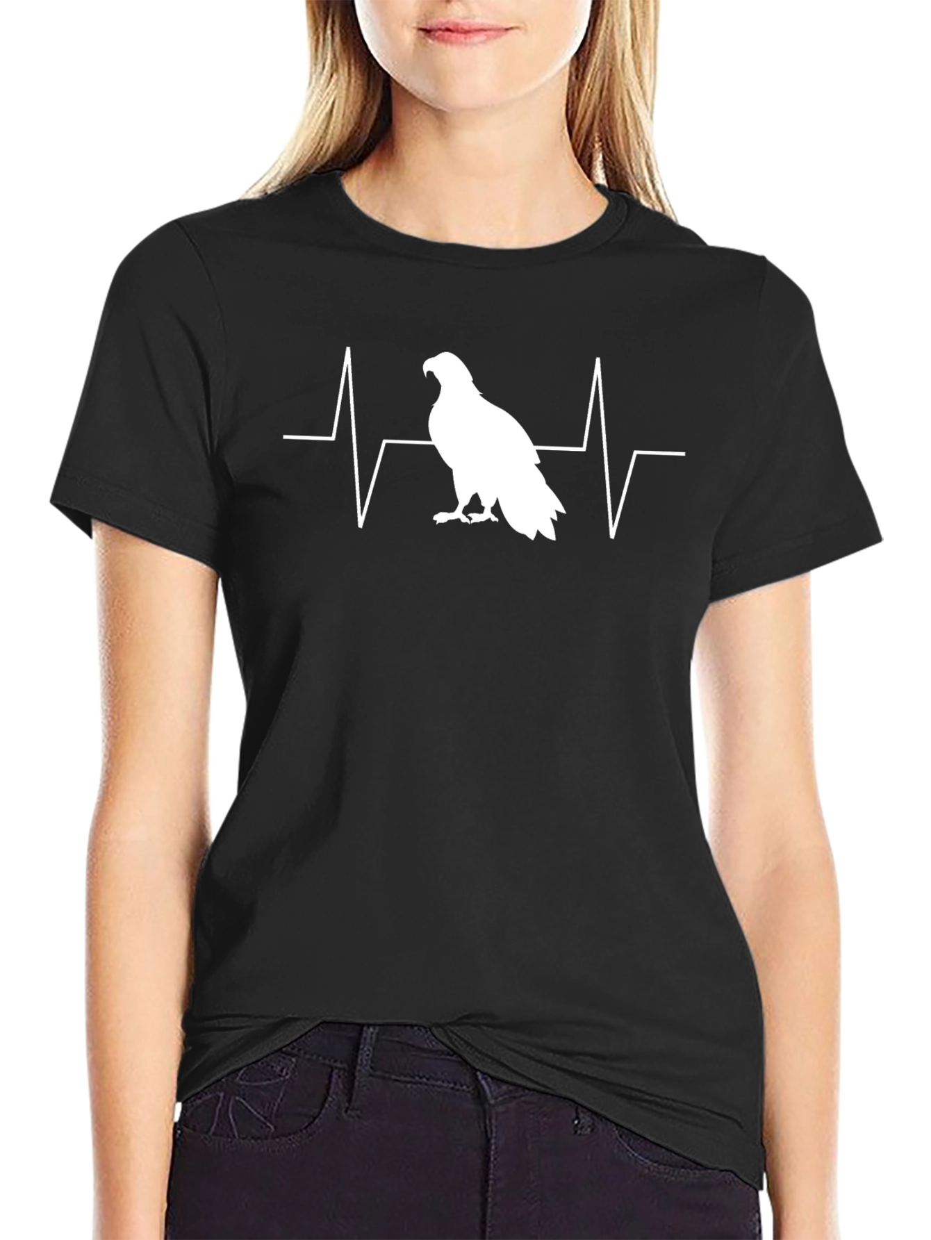 Eagle Heartbeat T-Shirt - Black Graphic Tee