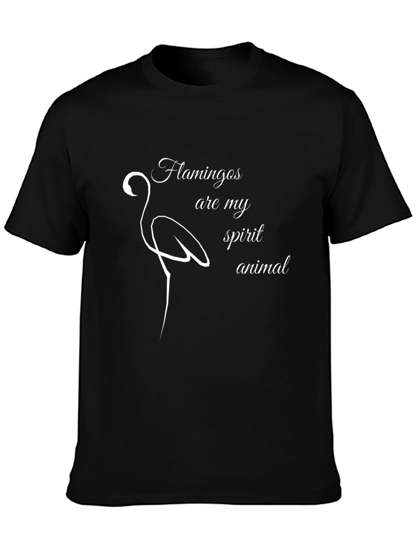 Flamingo Spirit Animal Black Graphic Tee
