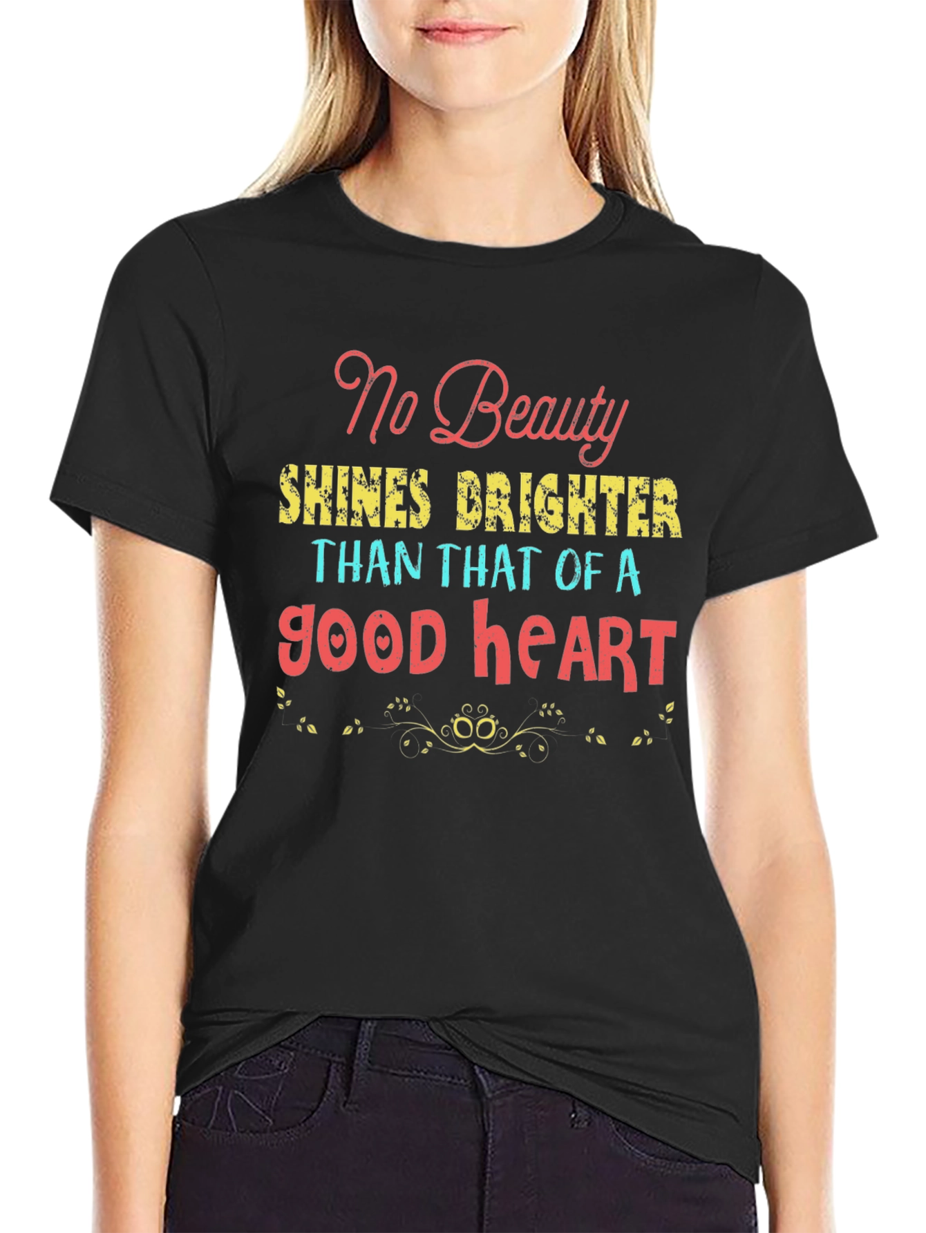 Inspirational Good Heart Graphic Tee - Black