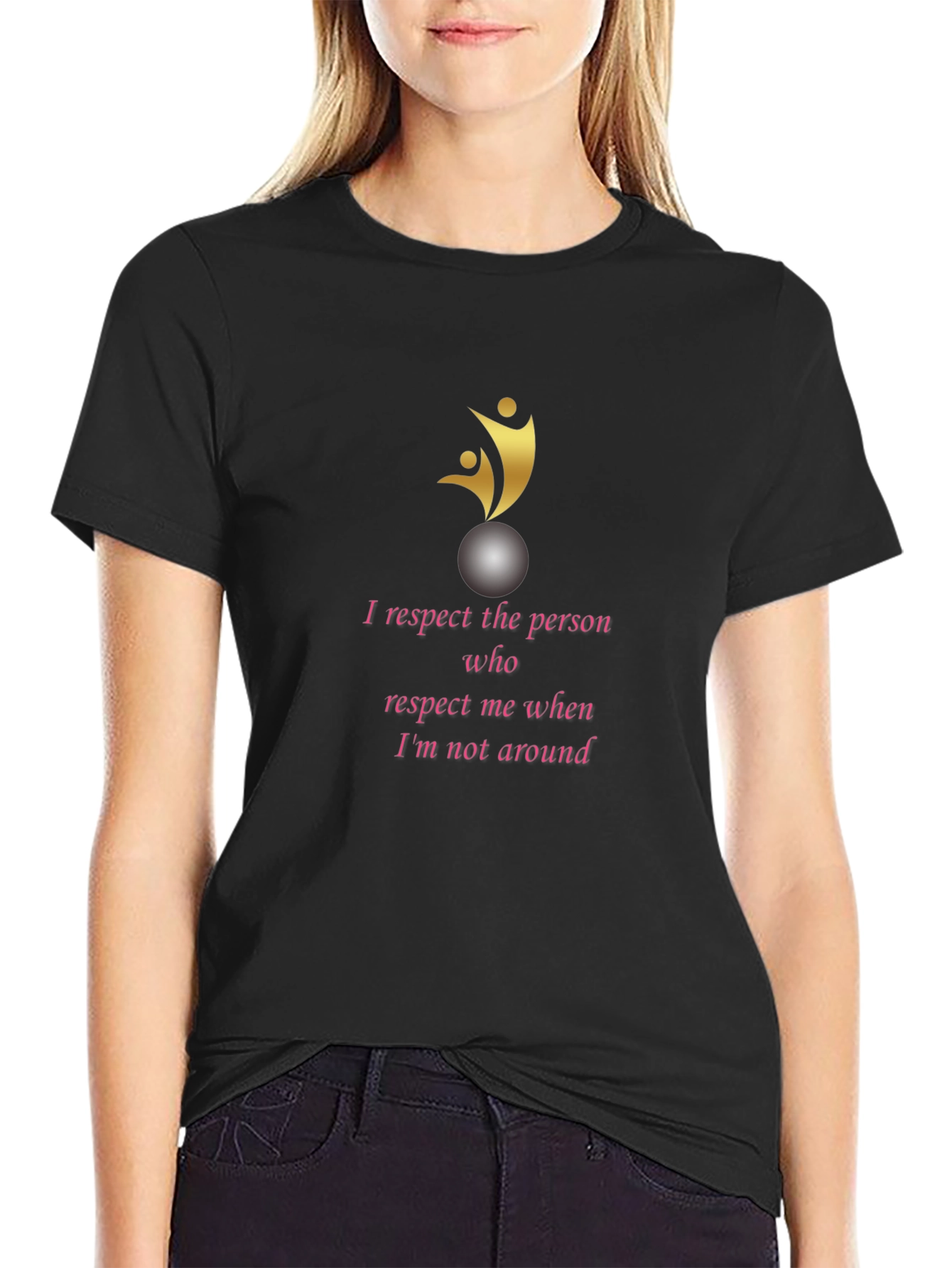 Respectful Statement Graphic T-Shirt - Black