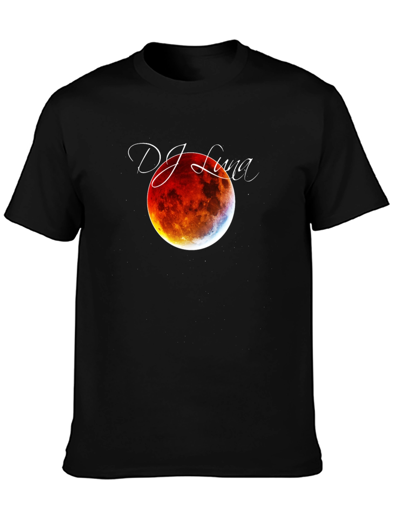 DJ Luna Lunar Eclipse Graphic Tee - Black Cotton