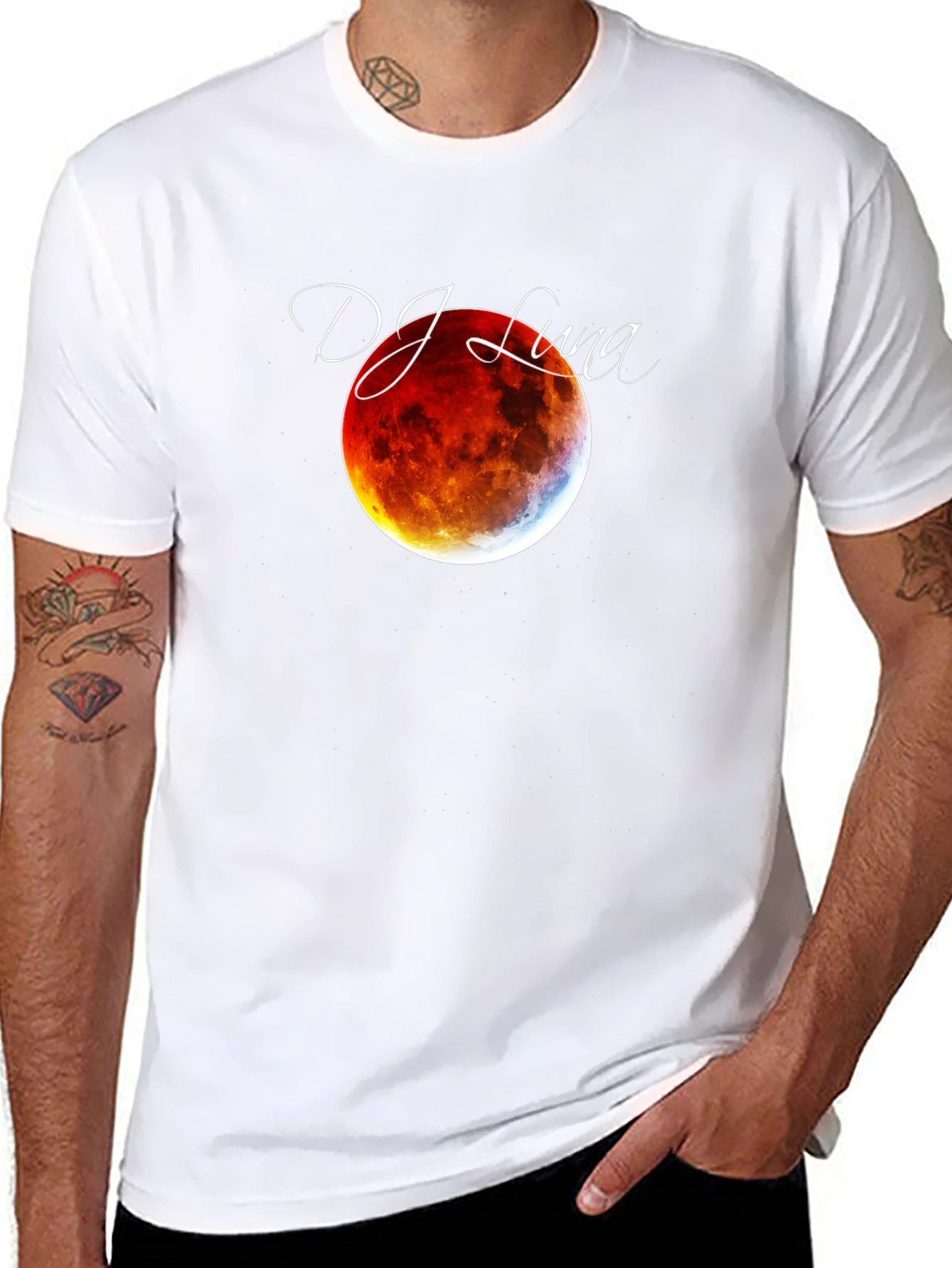 DJ Luna Lunar Eclipse Graphic Tee - Black Cotton