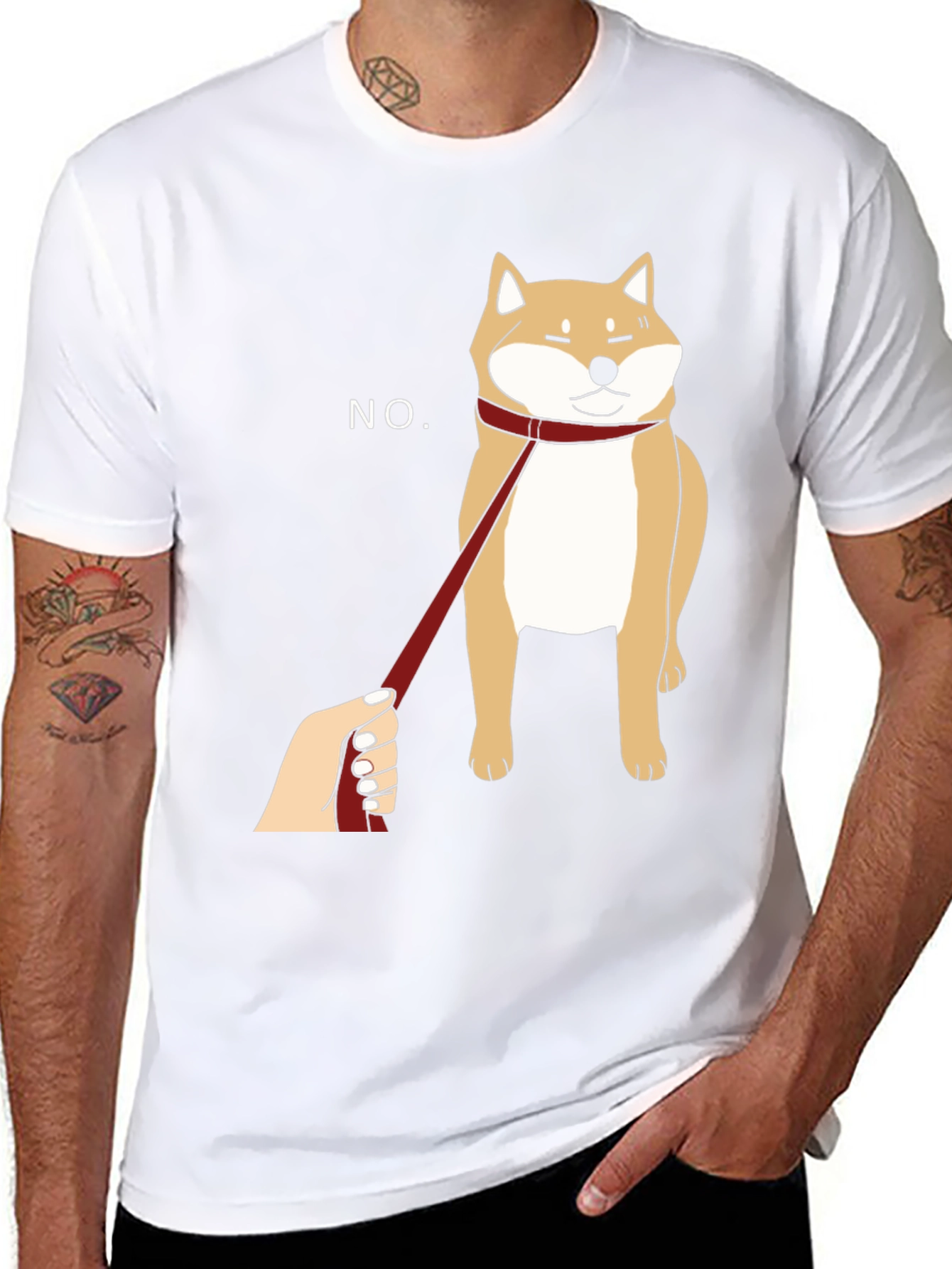 Funny Shiba Inu NO Graphic Tee - Black