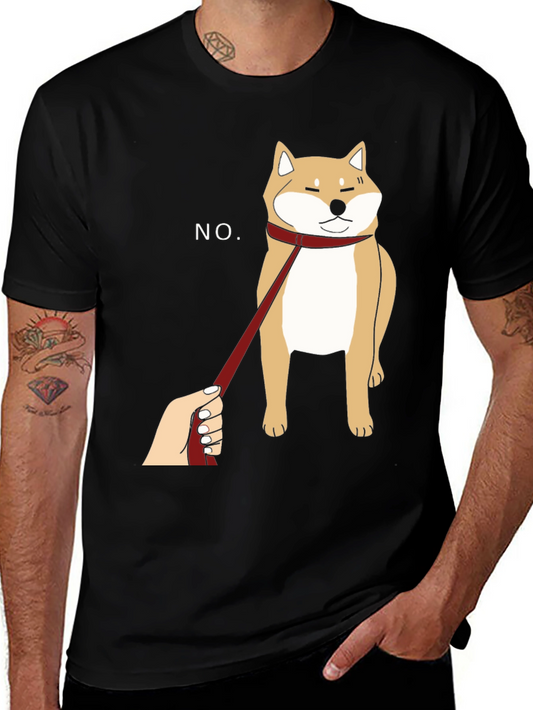 Funny Shiba Inu NO Graphic Tee - Black