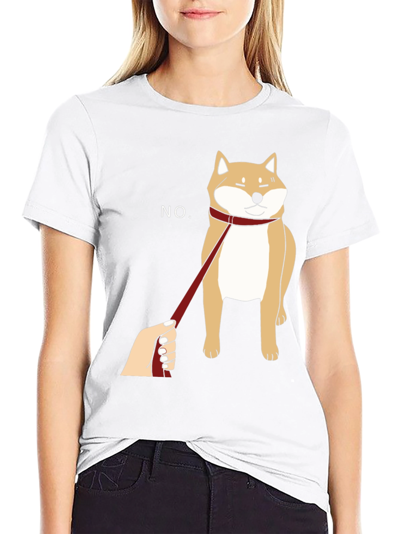 Funny Shiba Inu NO Graphic Tee - Black
