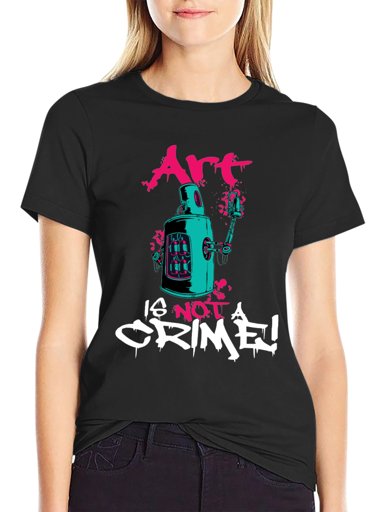 Art is Not a Crime Graphic Tee - Black
