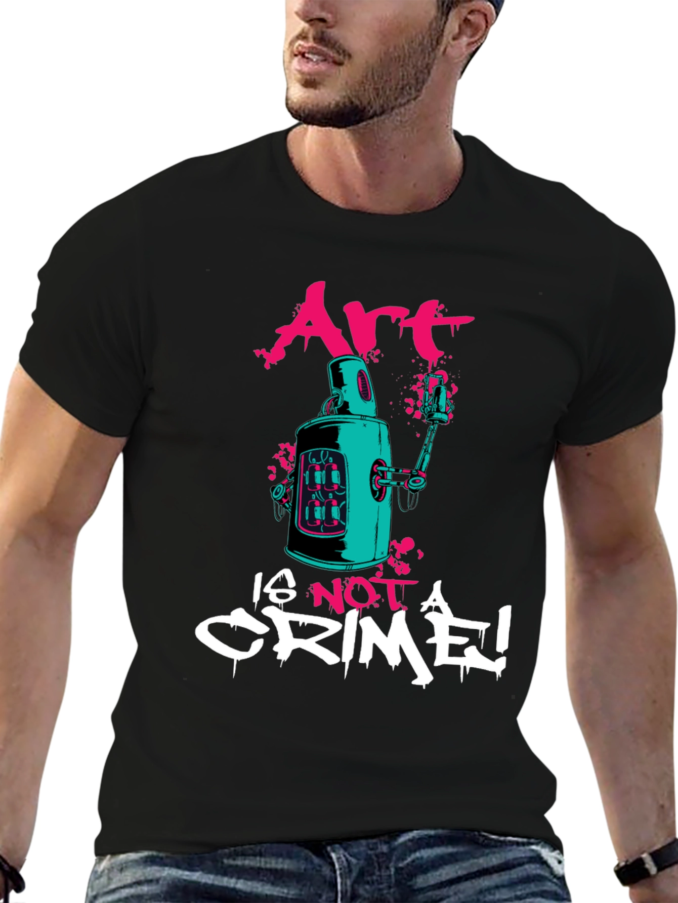 Art is Not a Crime Graphic Tee - Black