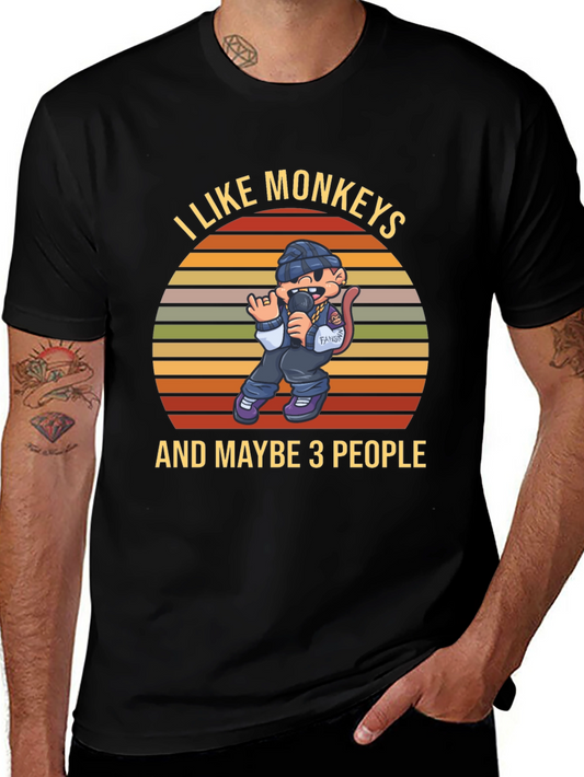 I Like Monkeys T-Shirt Funny Graphic Tee