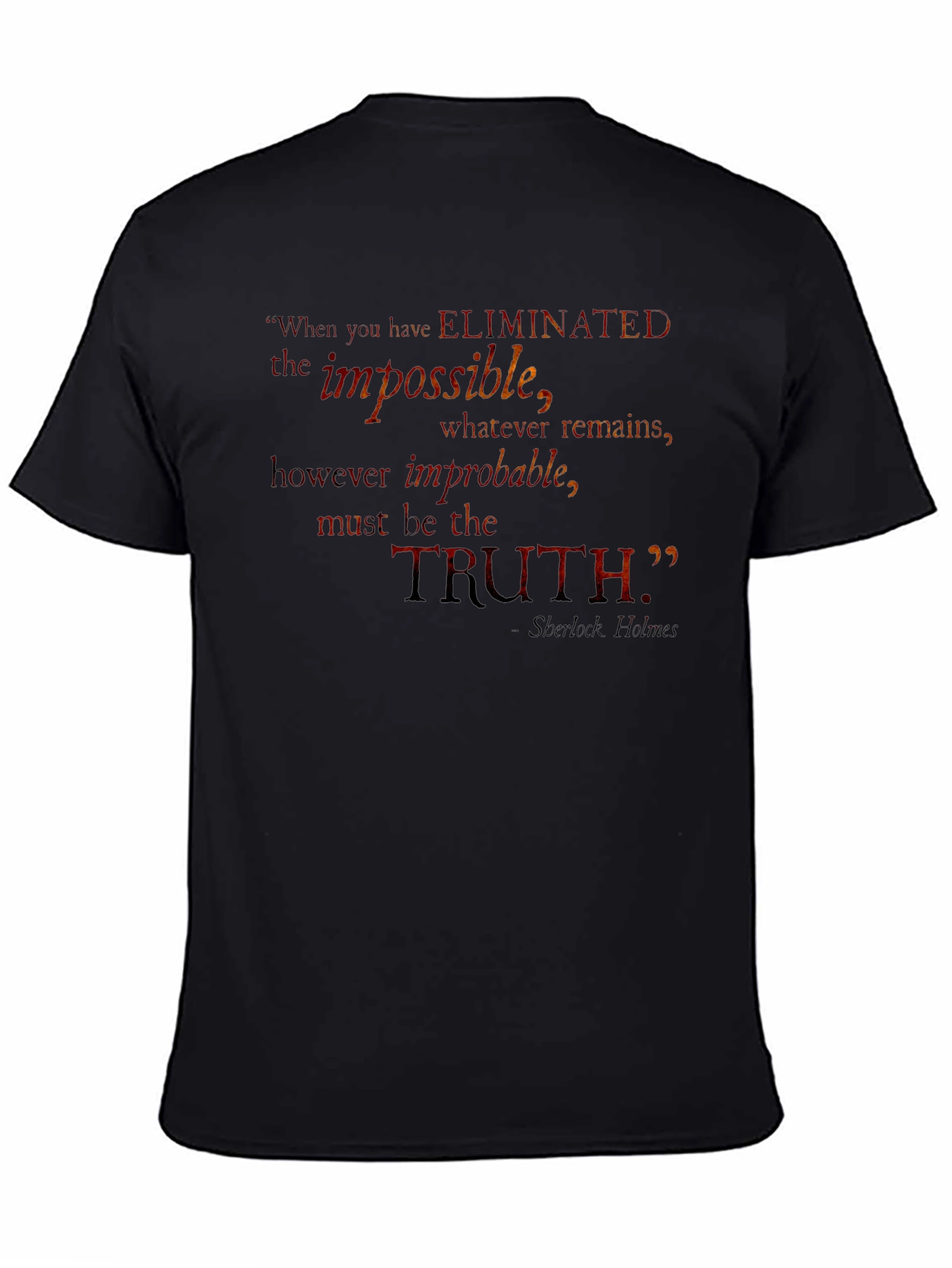 Truth Sherlock Holmes Quote Black T-Shirt