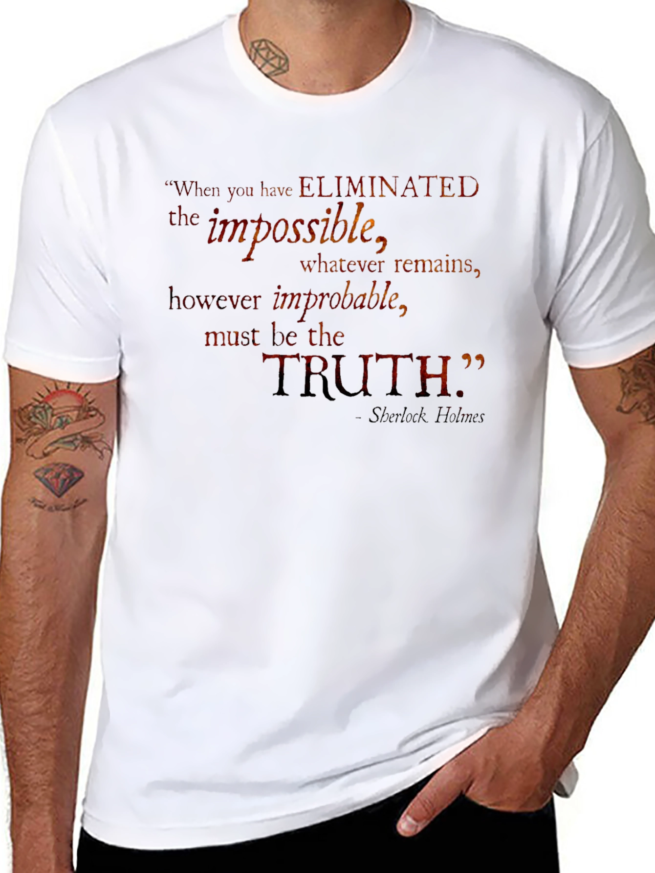 Truth Sherlock Holmes Quote Black T-Shirt