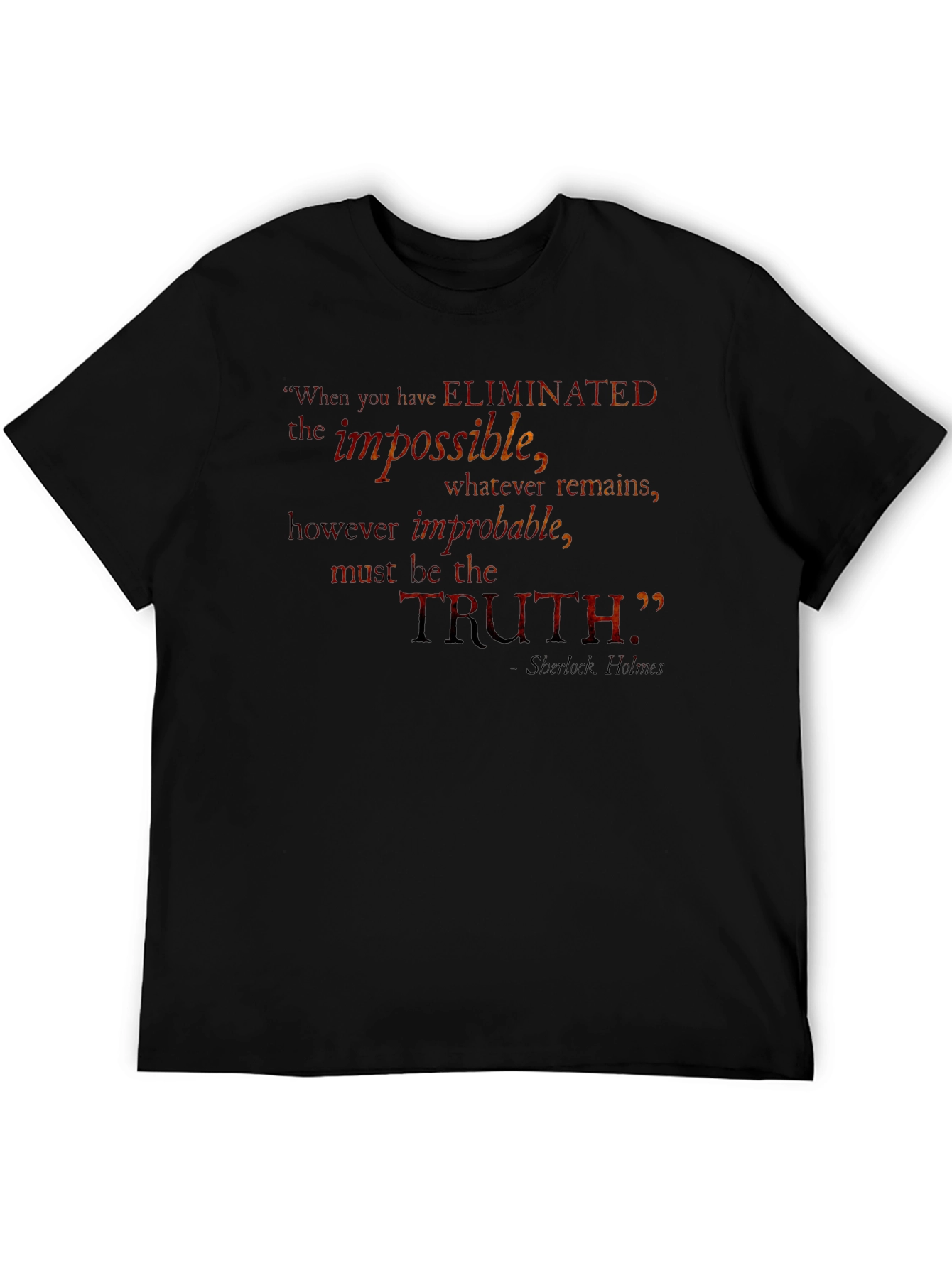 Truth Sherlock Holmes Quote Black T-Shirt