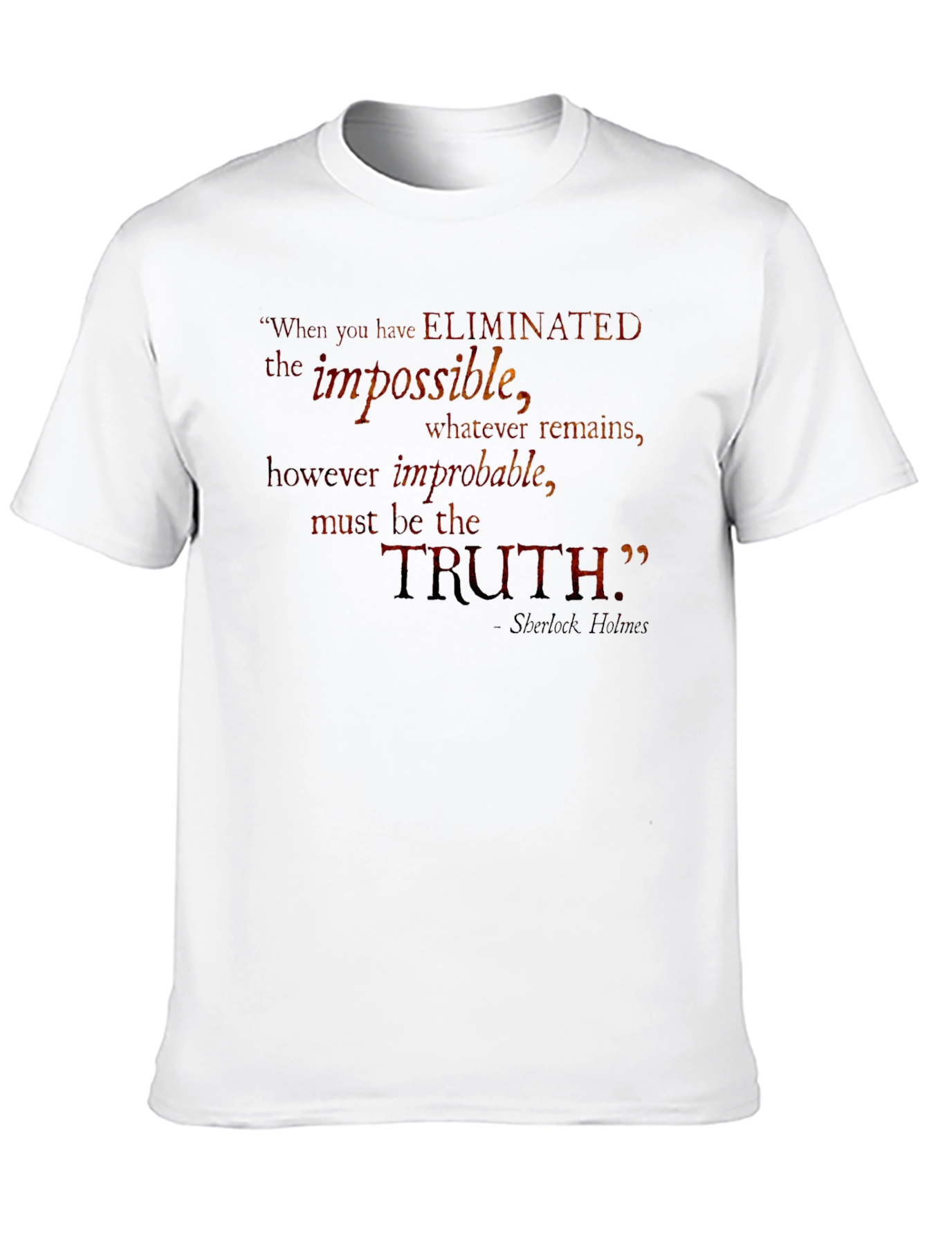 Truth Sherlock Holmes Quote Black T-Shirt