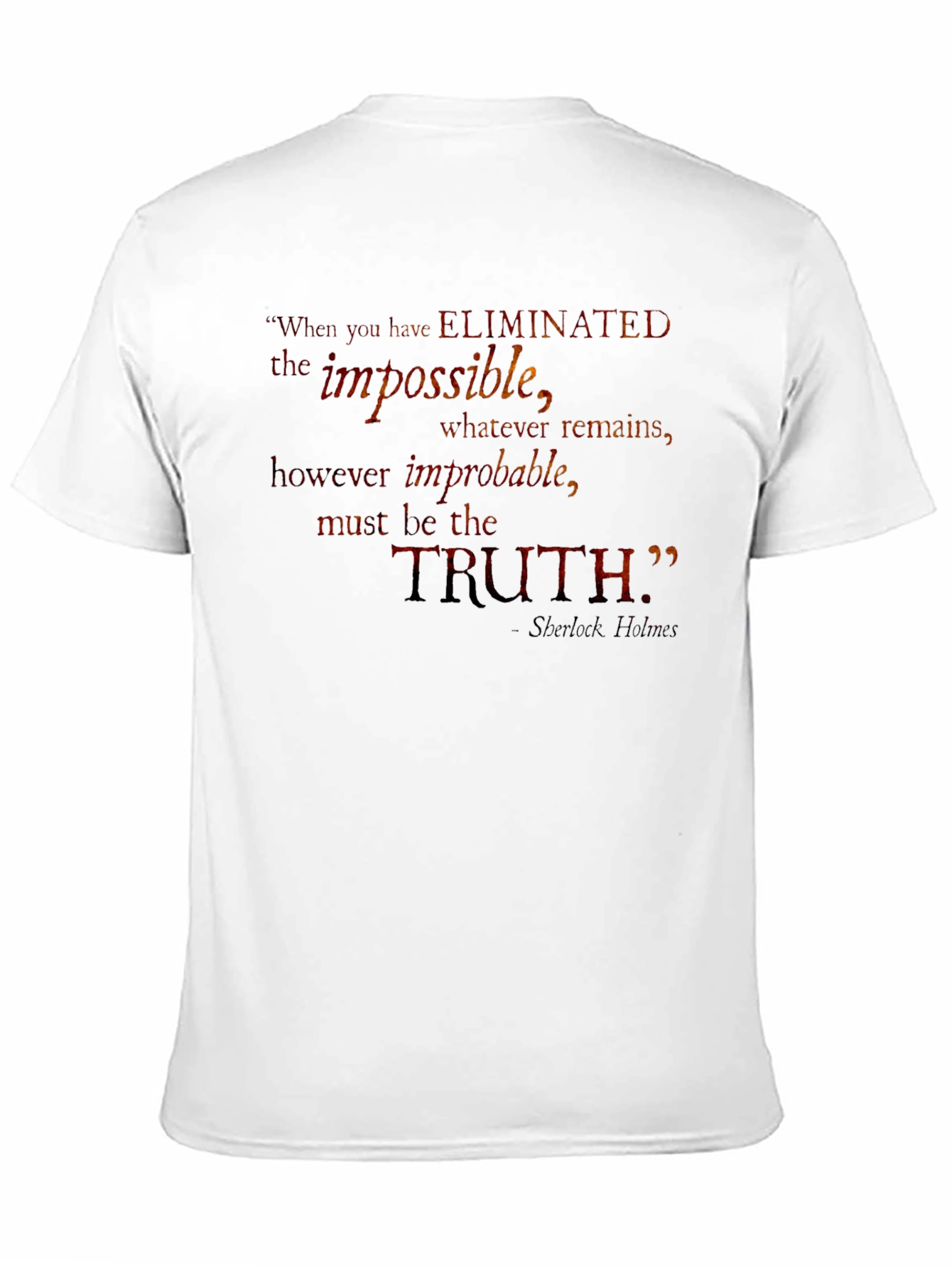 Truth Sherlock Holmes Quote Black T-Shirt