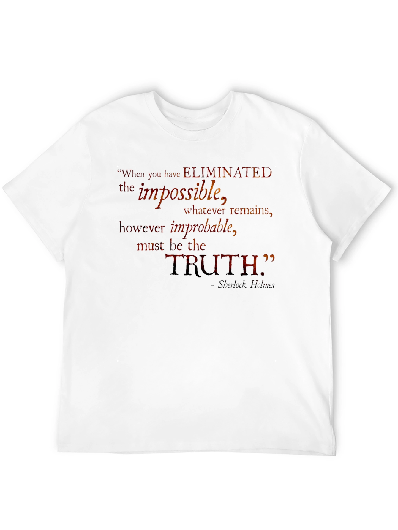 Truth Sherlock Holmes Quote Black T-Shirt