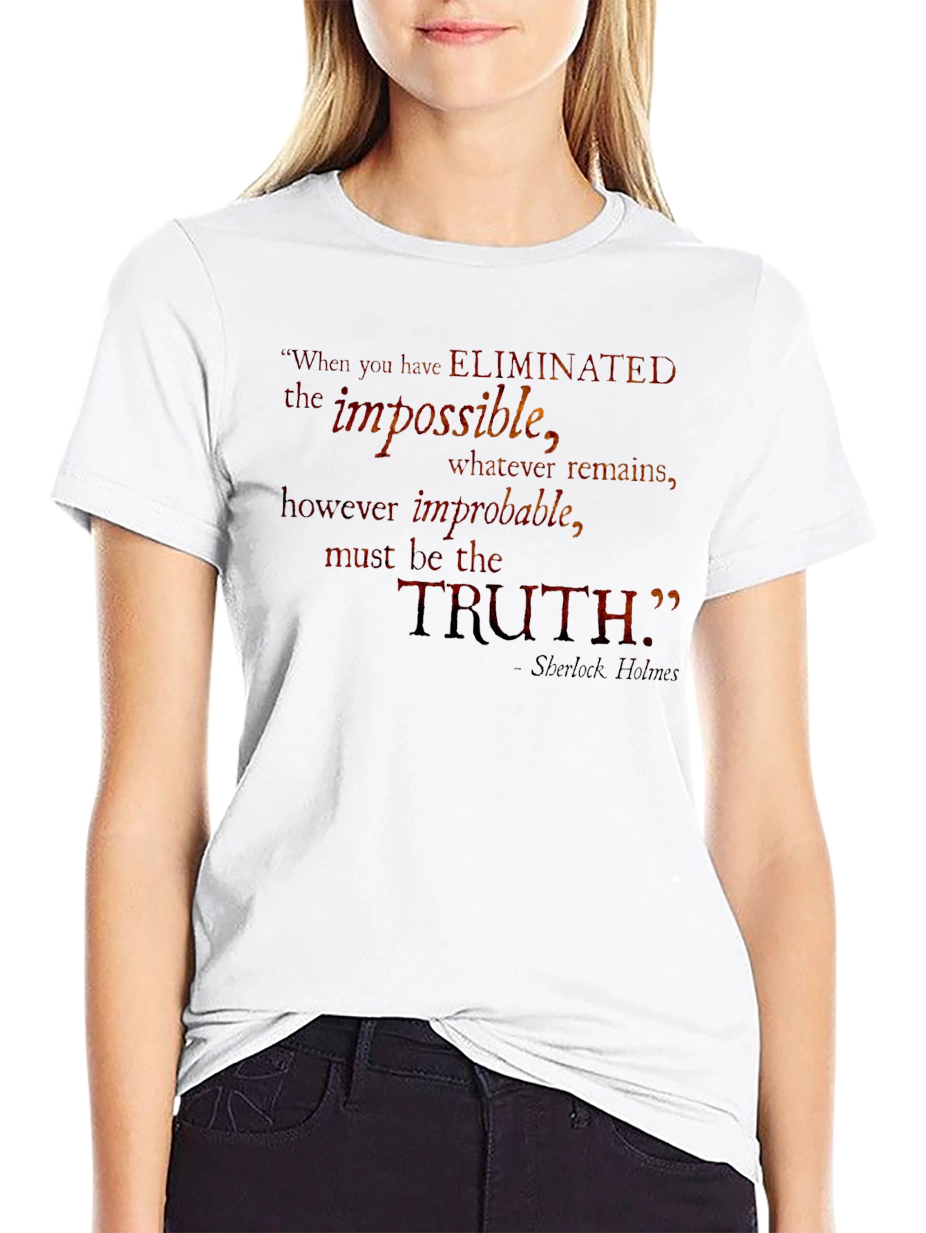 Truth Sherlock Holmes Quote Black T-Shirt