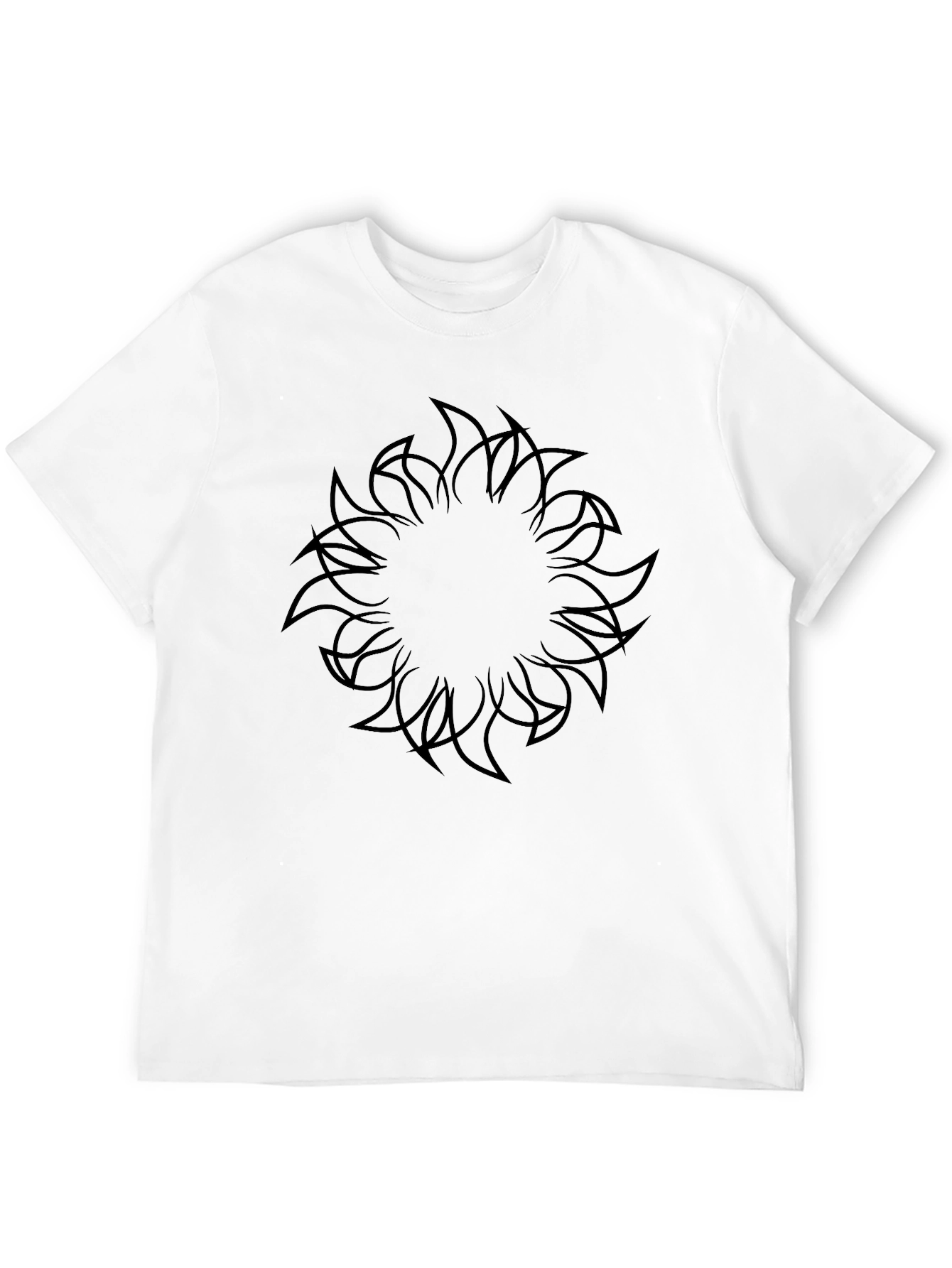 Abstract Tribal Sun Black T-Shirt