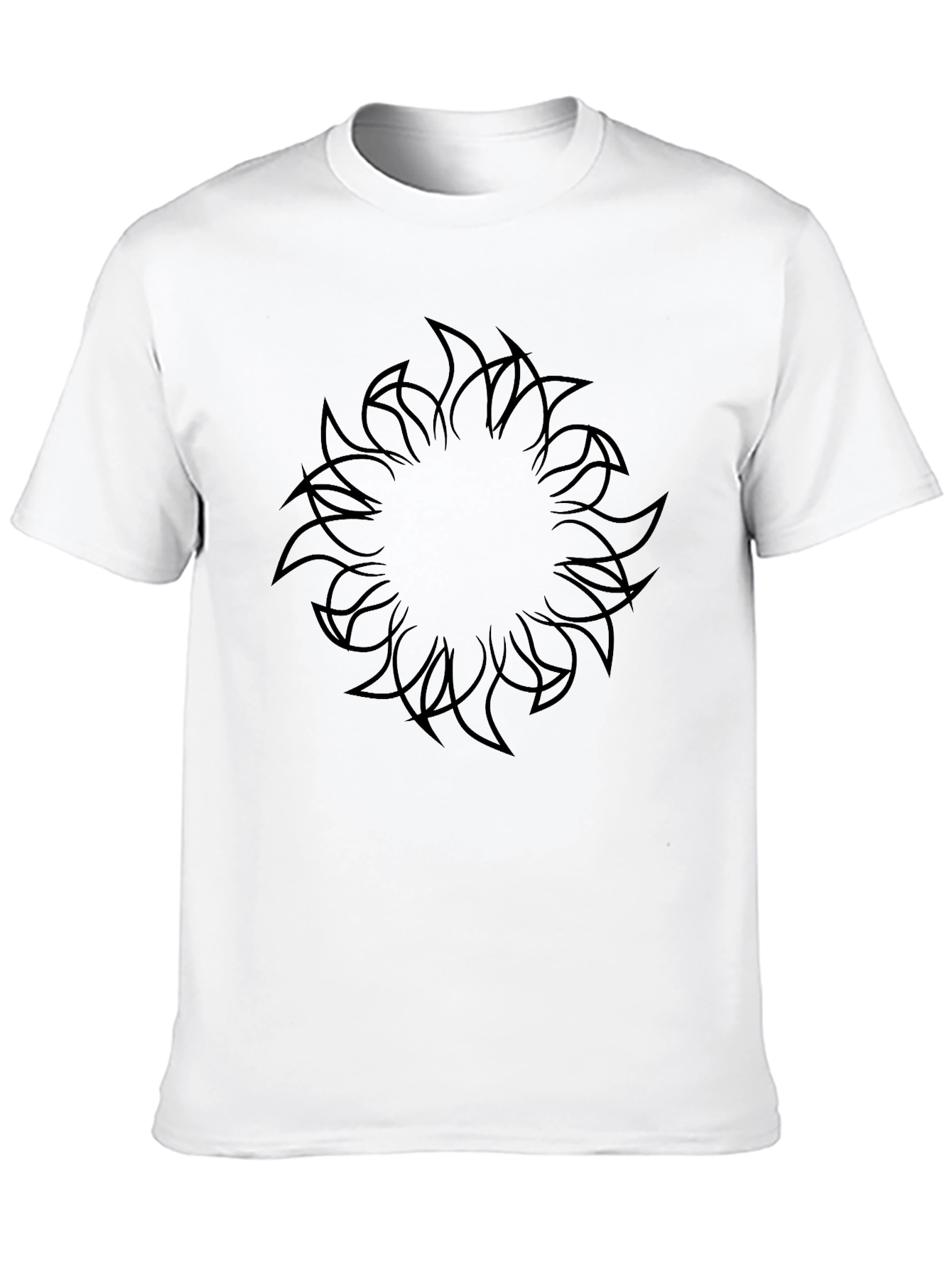 Abstract Tribal Sun Black T-Shirt