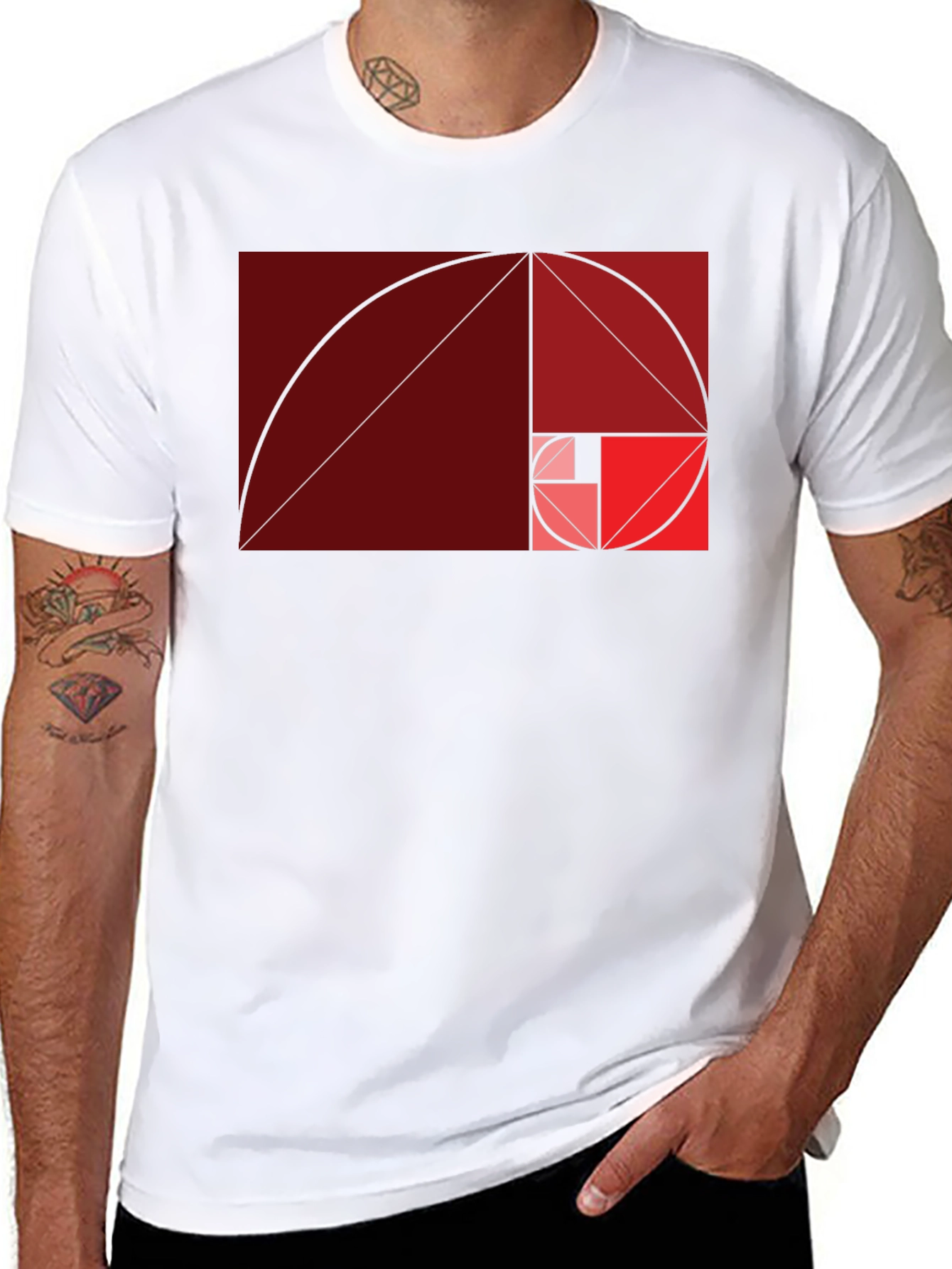 Golden Ratio Spiral Graphic Tee - Math Art Shirt