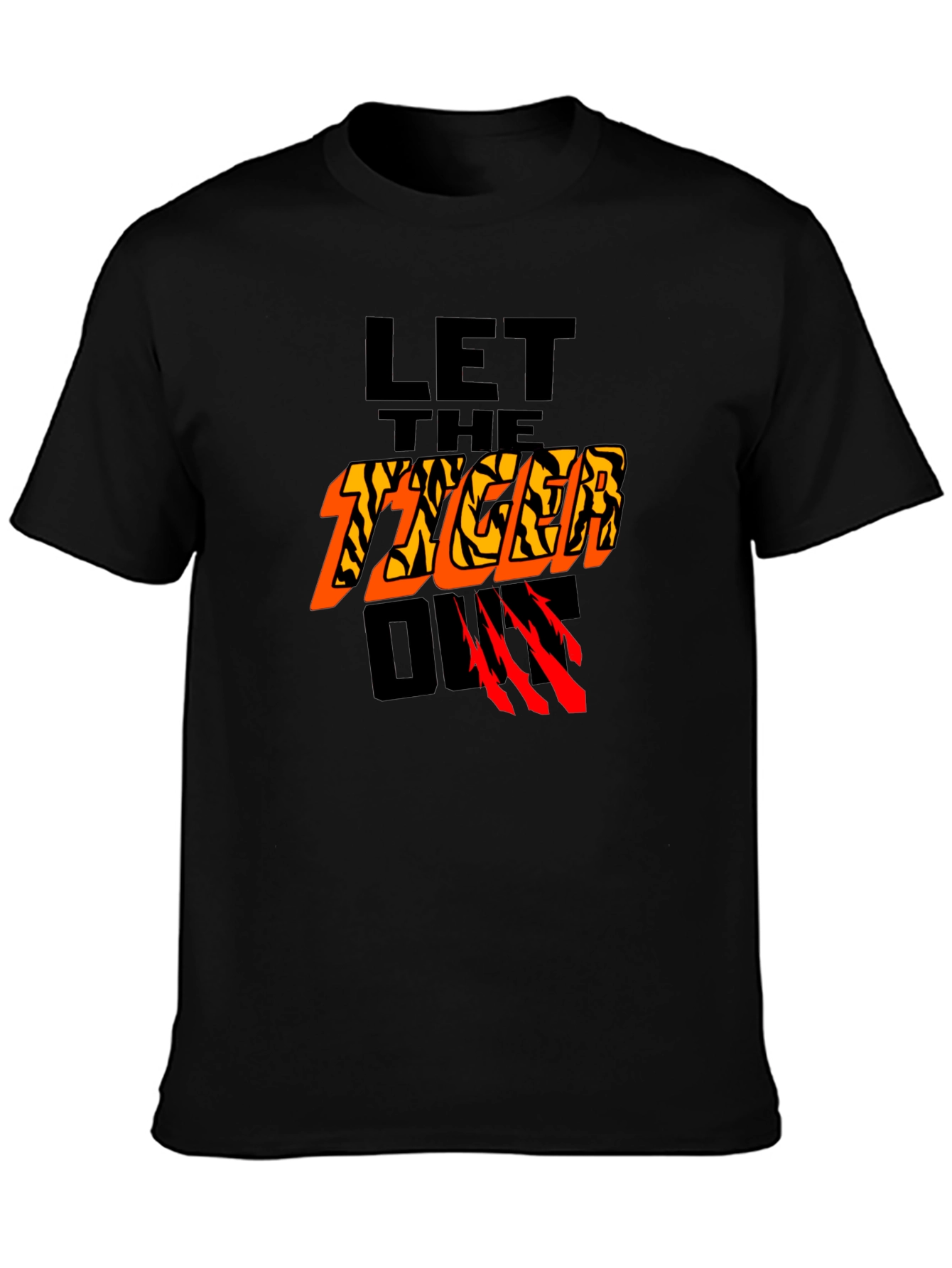 Let The Tiger Out Graphic T-Shirt - Black