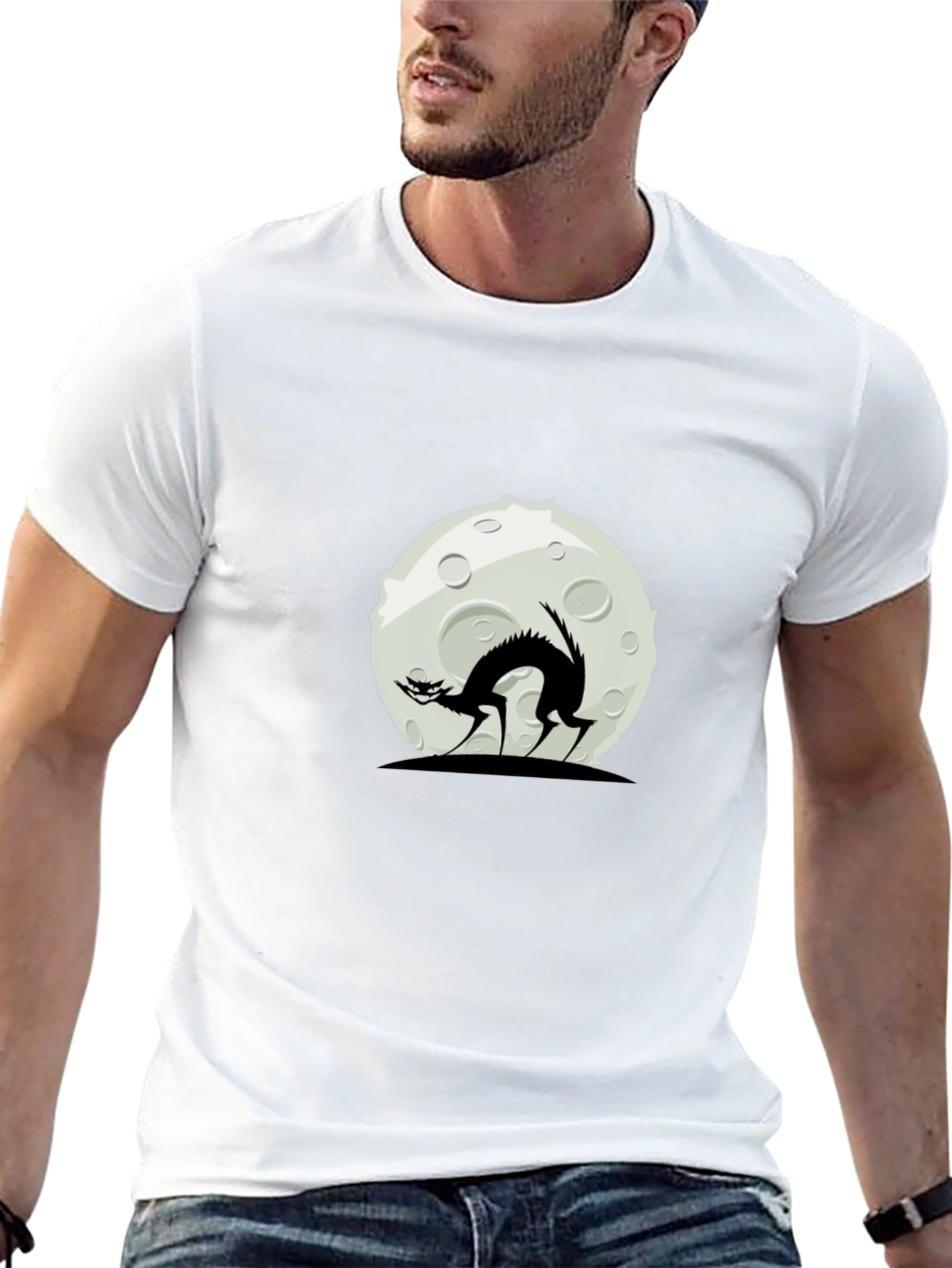 Black Cat Moon Graphic T-Shirt