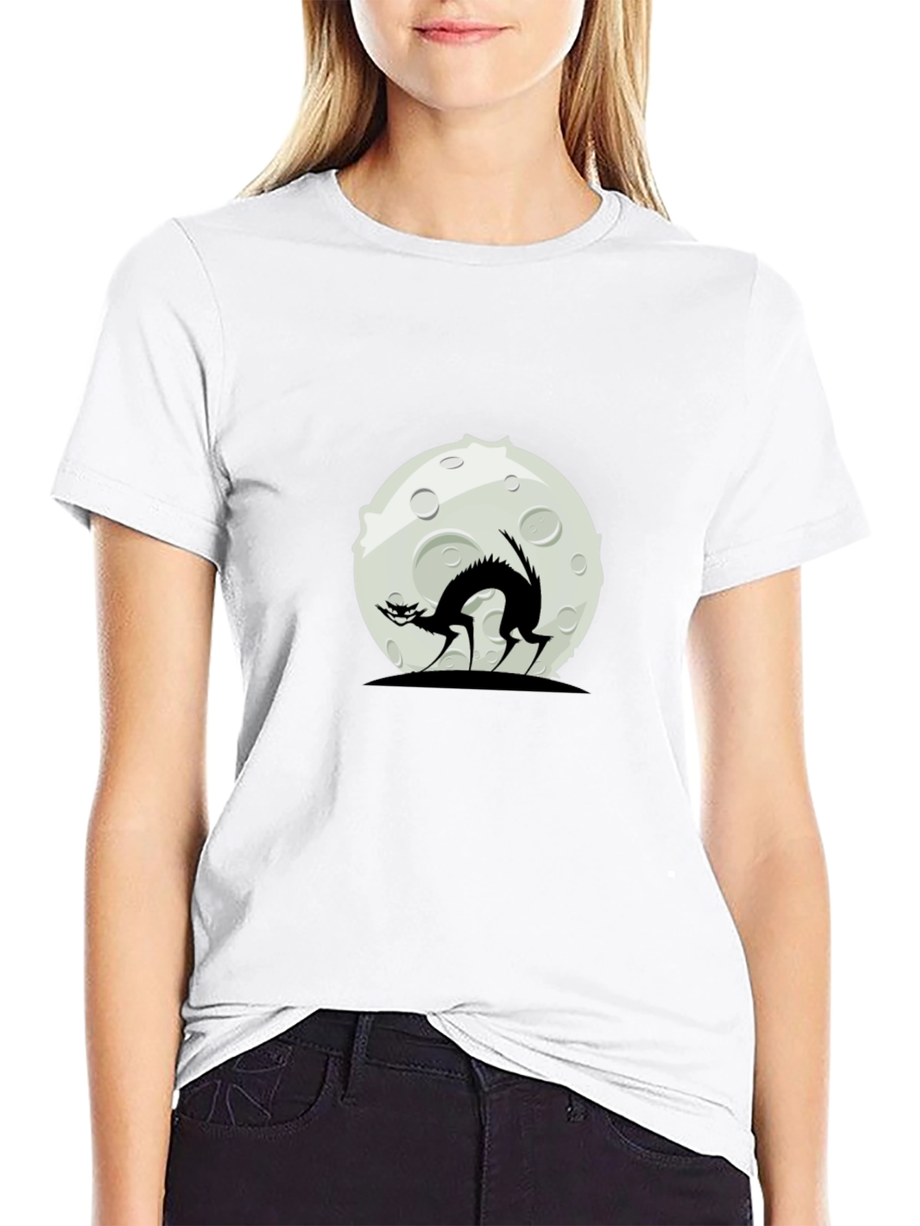 Black Cat Moon Graphic T-Shirt