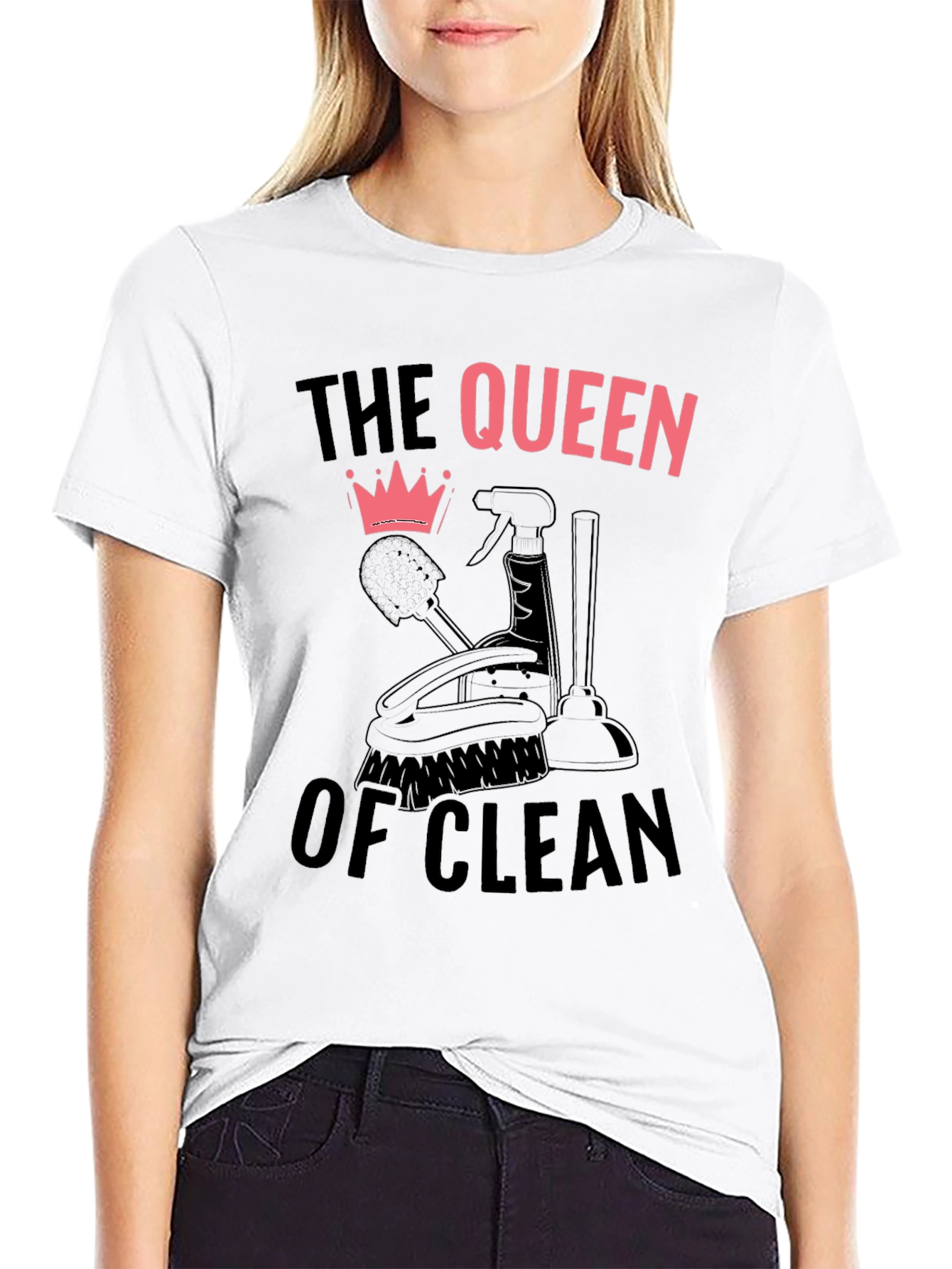 Queen of Clean Black Graphic T-Shirt