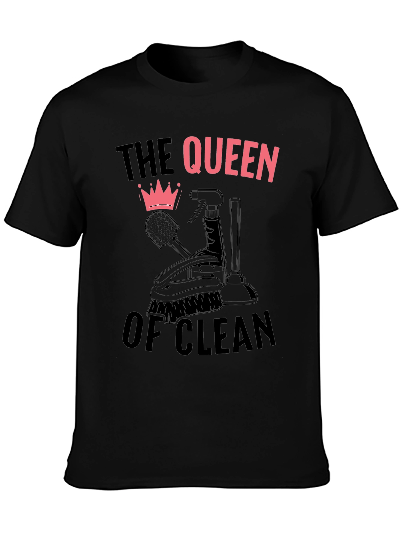 Queen of Clean Black Graphic T-Shirt