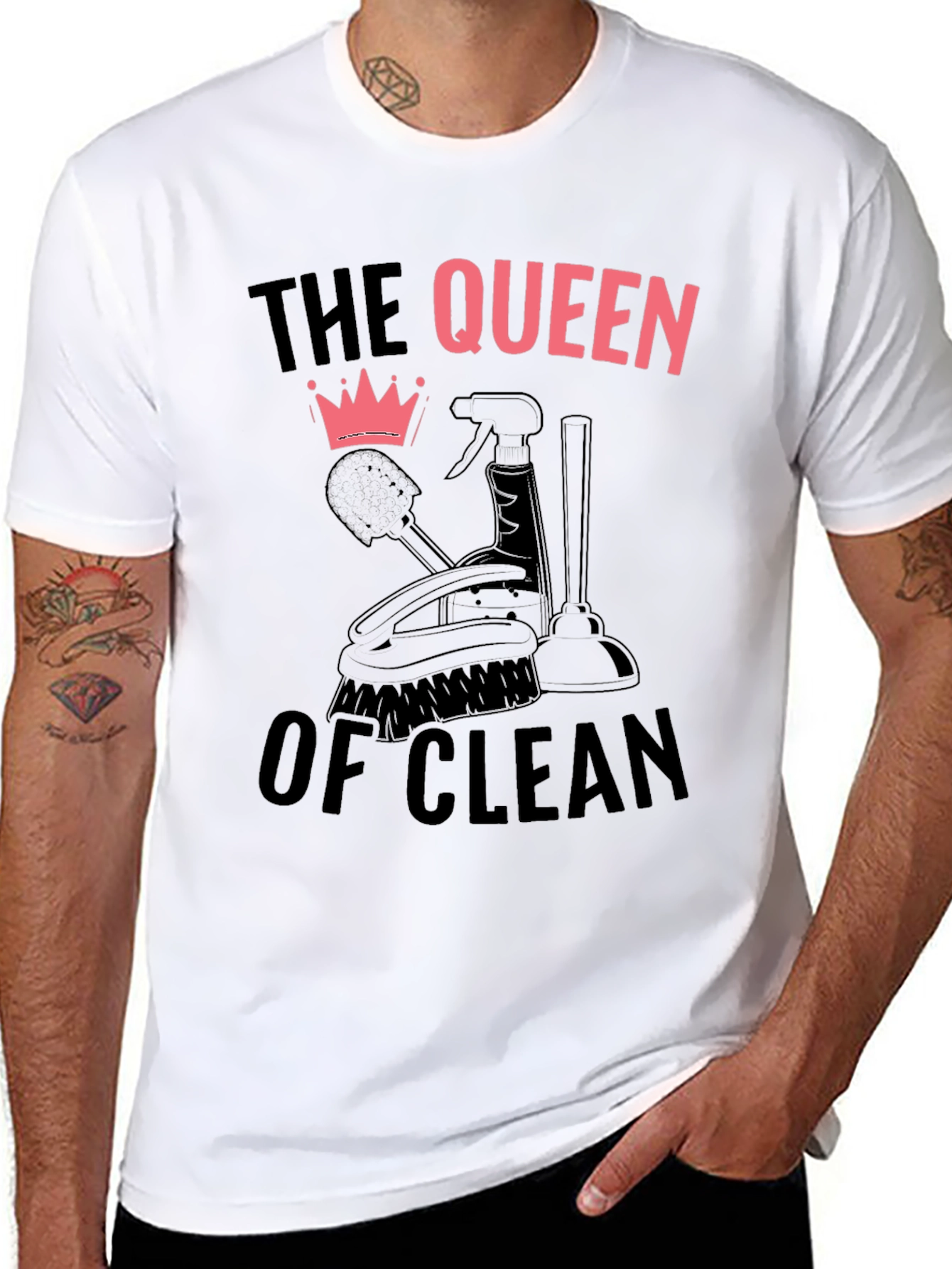 Queen of Clean Black Graphic T-Shirt