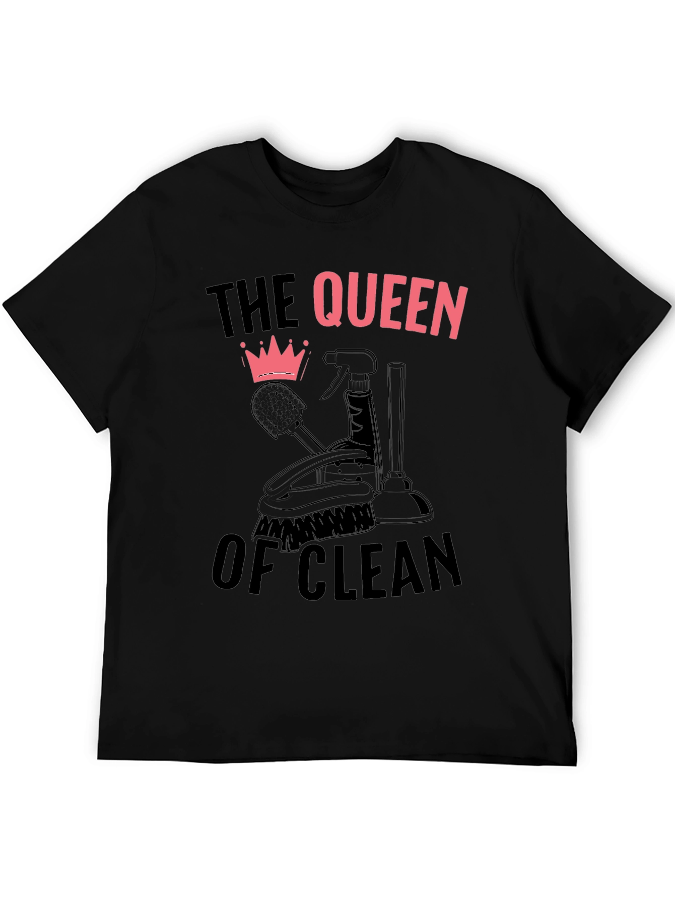 Queen of Clean Black Graphic T-Shirt