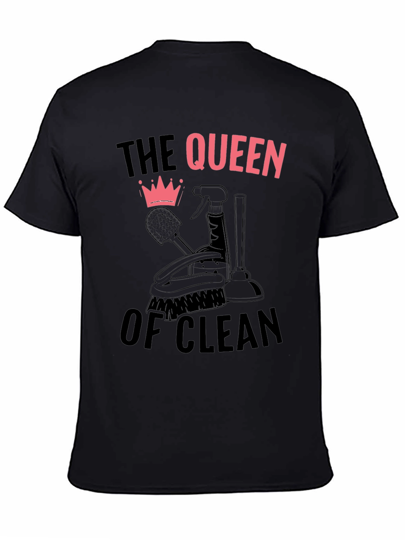 Queen of Clean Black Graphic T-Shirt