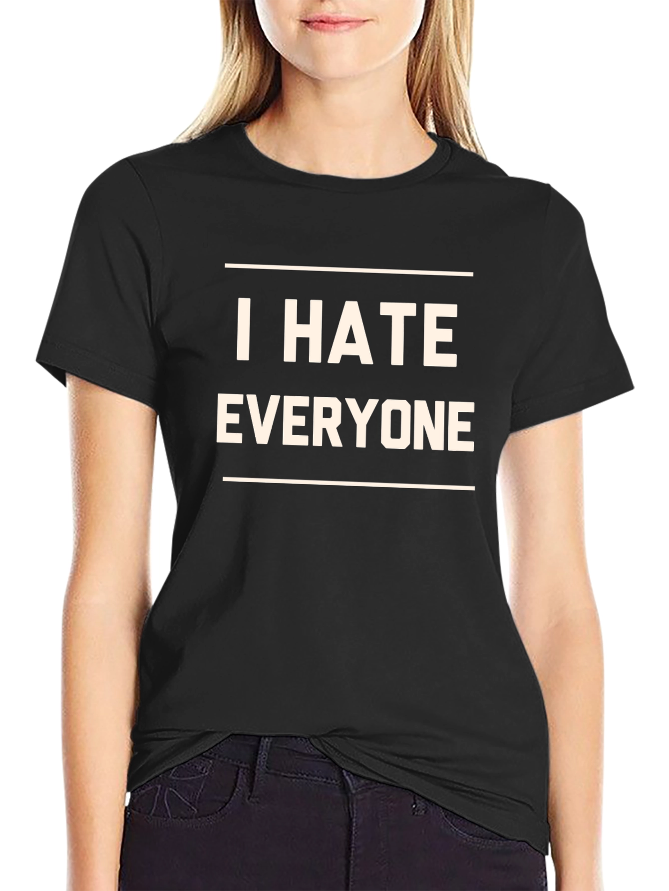 I Hate Everyone Graphic Tee - Black