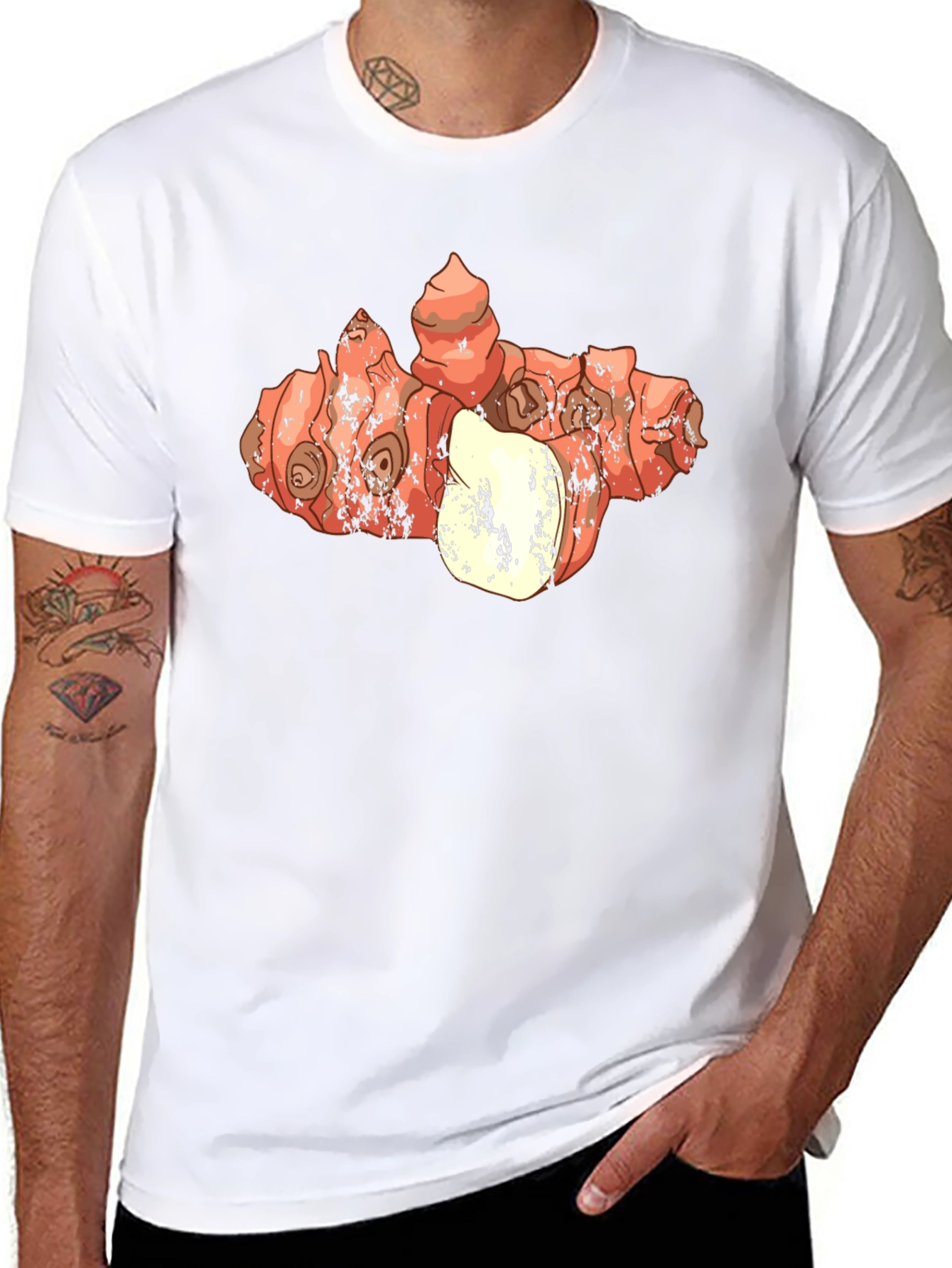 Galangal Root Graphic Tee - Unique Foodie Design