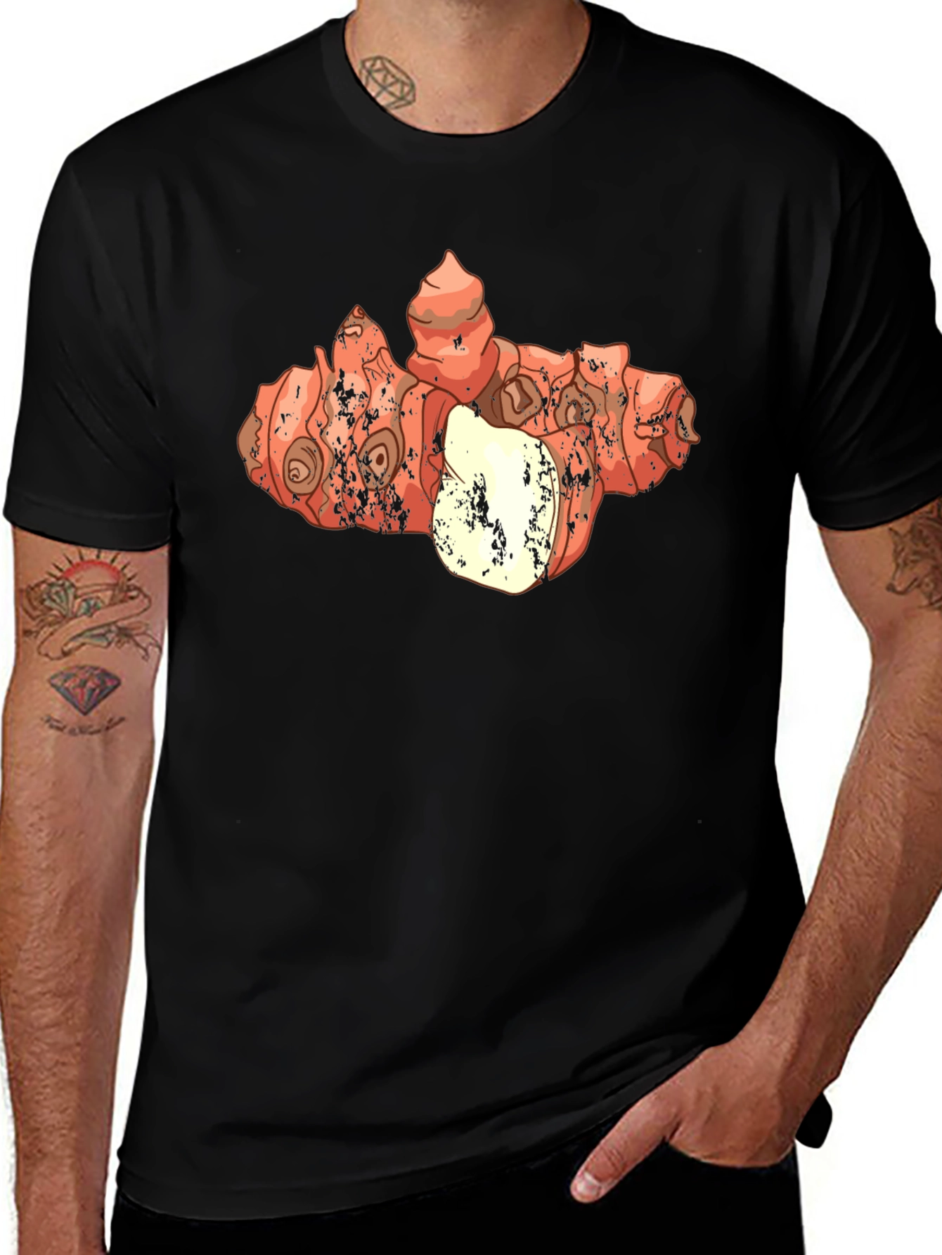 Galangal Root Graphic Tee - Unique Foodie Design