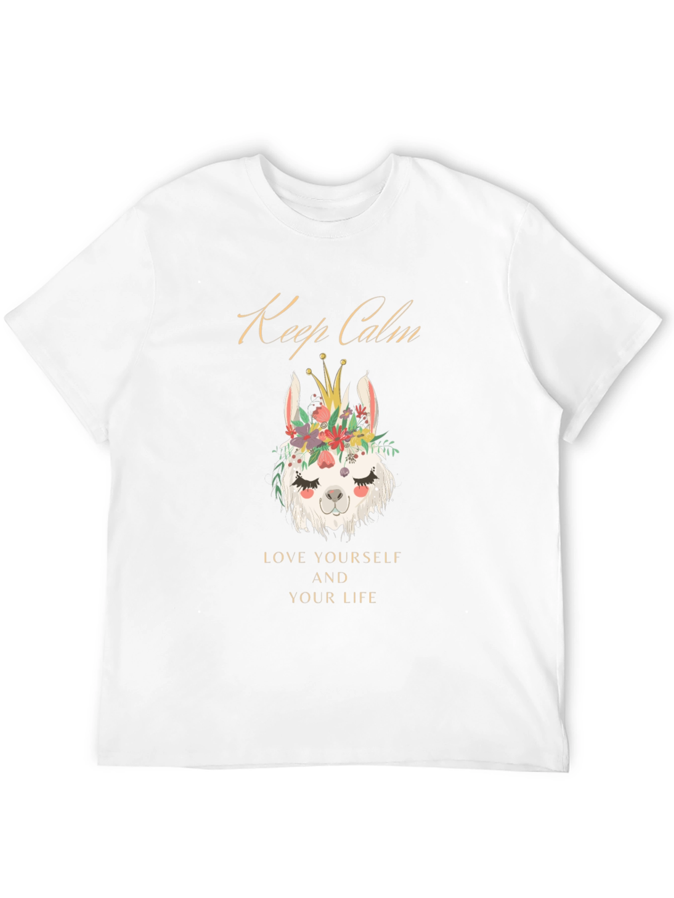 Keep Calm Llama Graphic Tee - Soft Cotton Blend