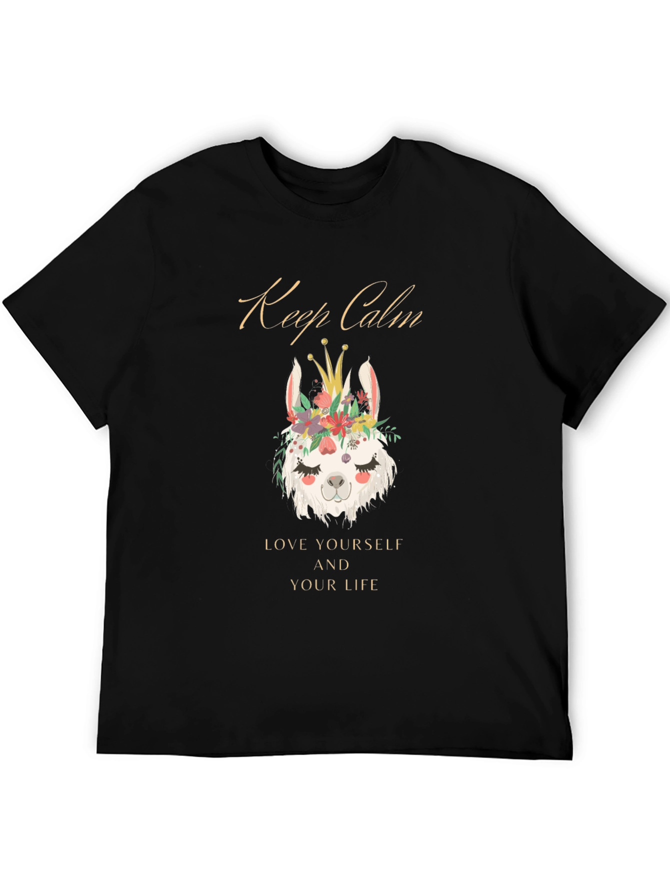 Keep Calm Llama Graphic Tee - Soft Cotton Blend