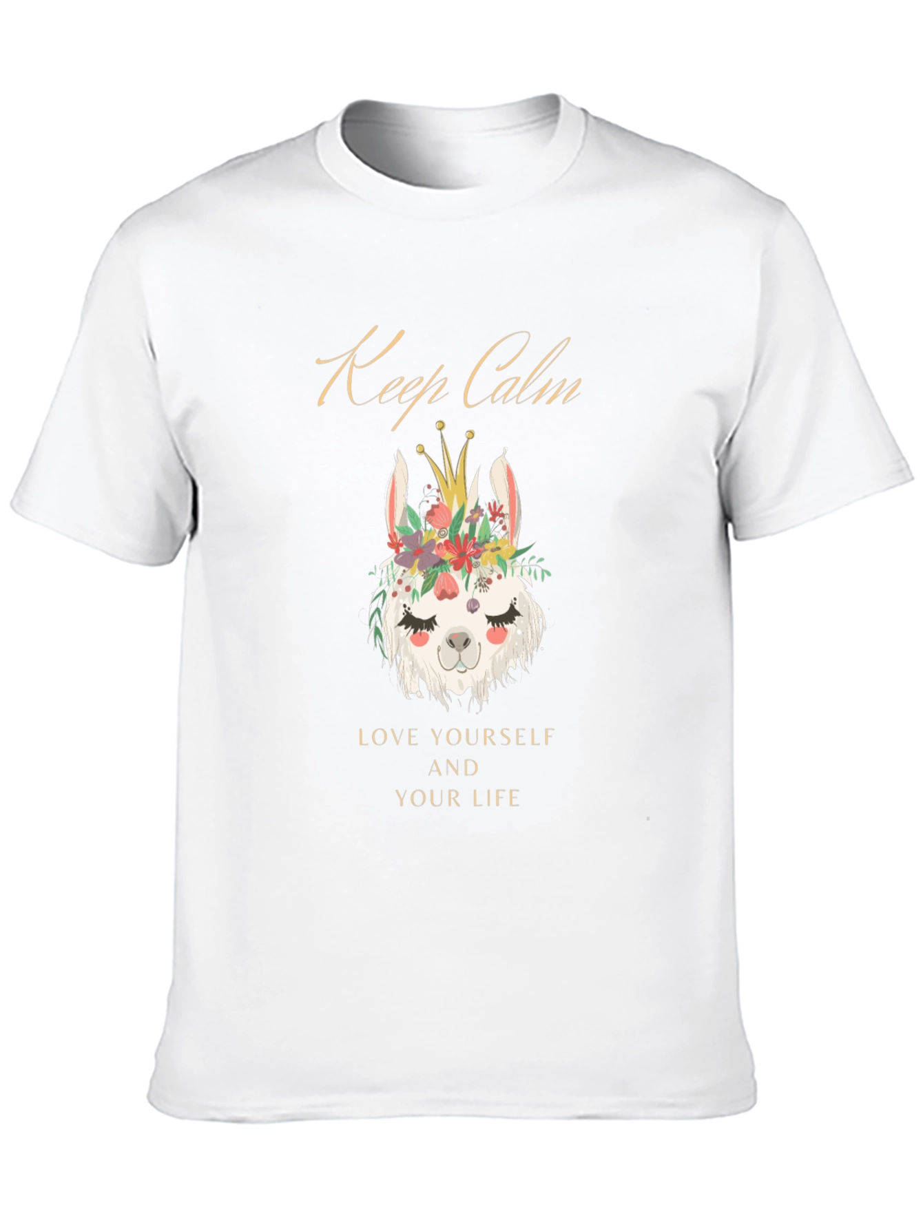 Keep Calm Llama Graphic Tee - Soft Cotton Blend