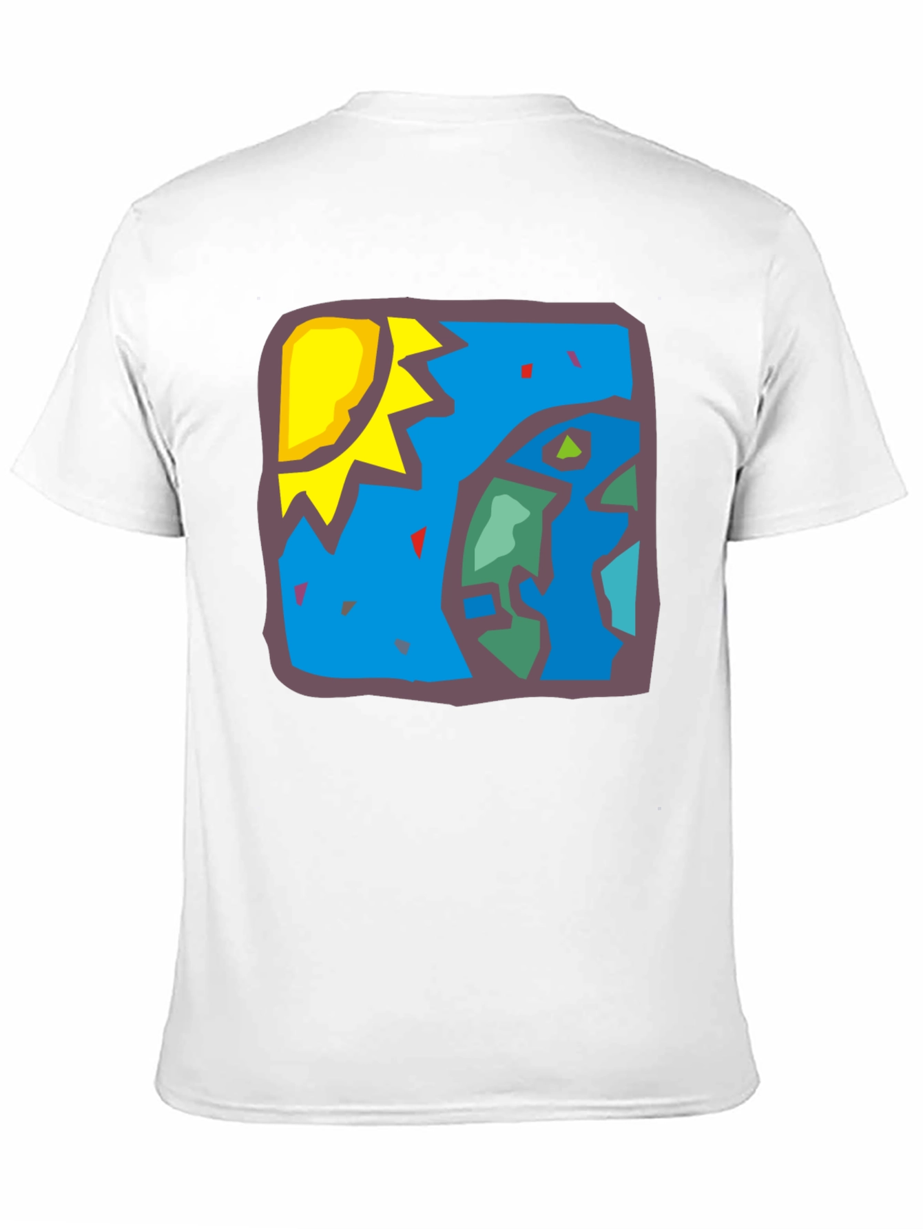 Abstract Earth Sun Graphic Black T-Shirt