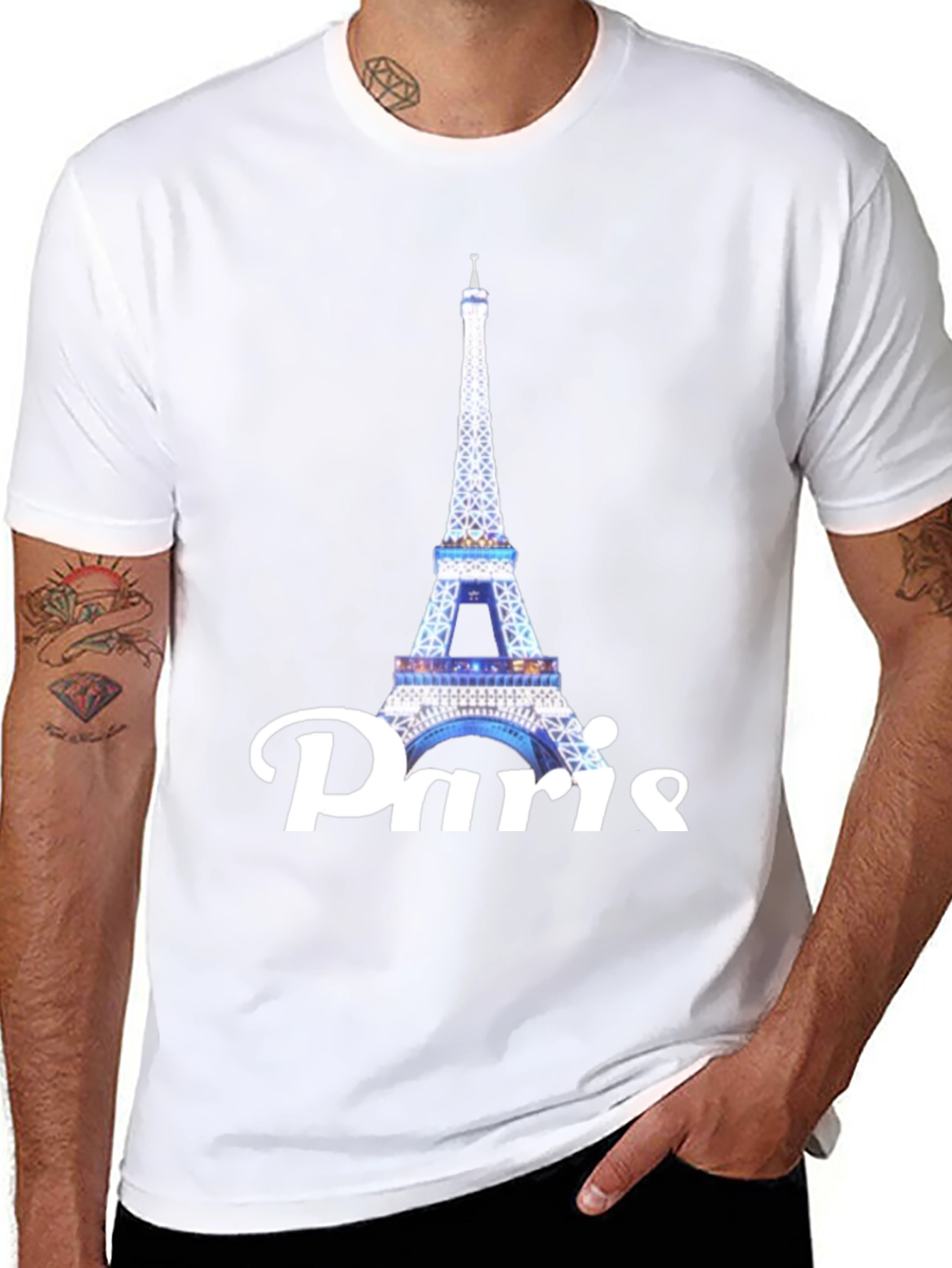 Paris Eiffel Tower Black T-Shirt