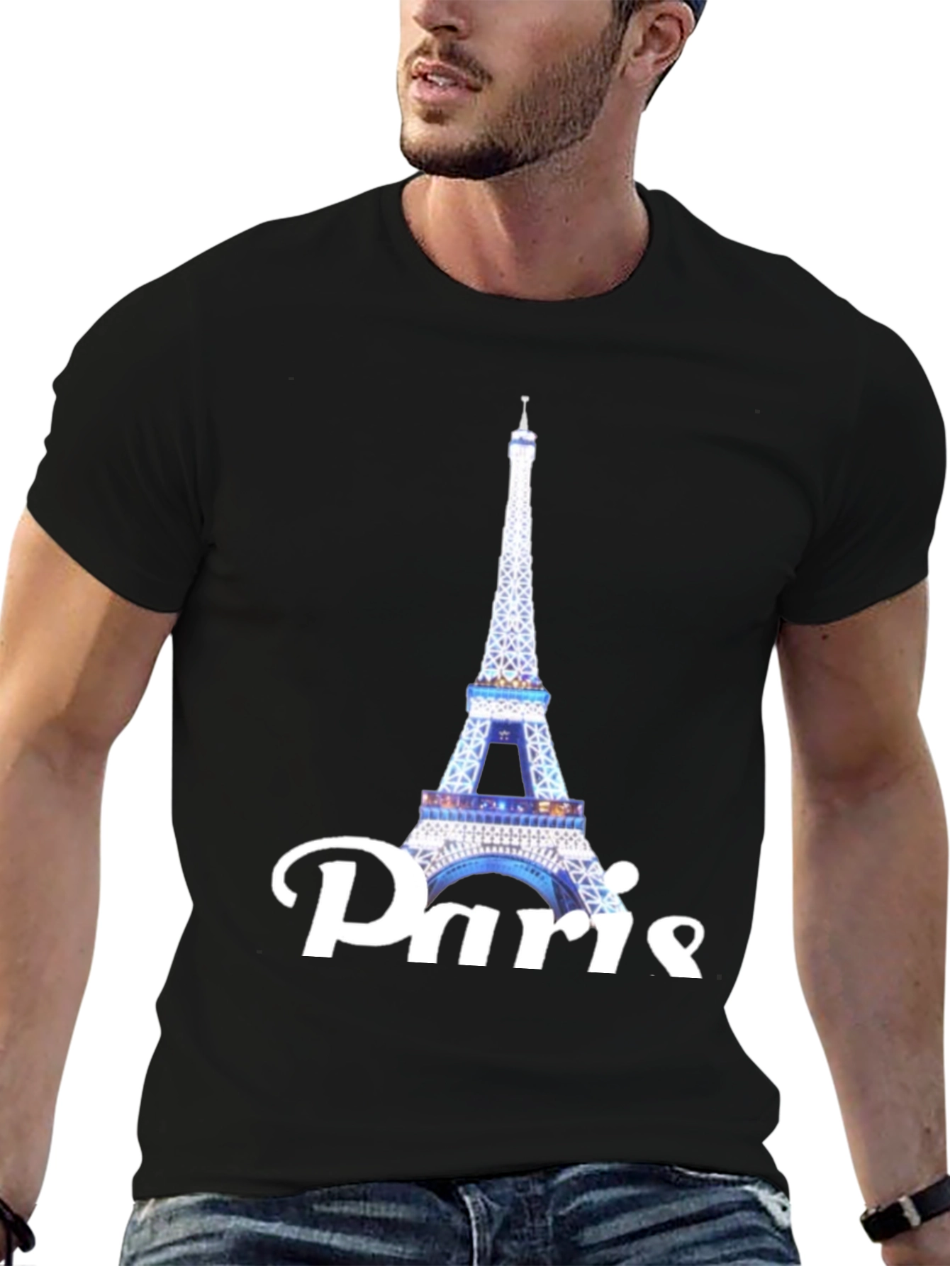 Paris Eiffel Tower Black T-Shirt