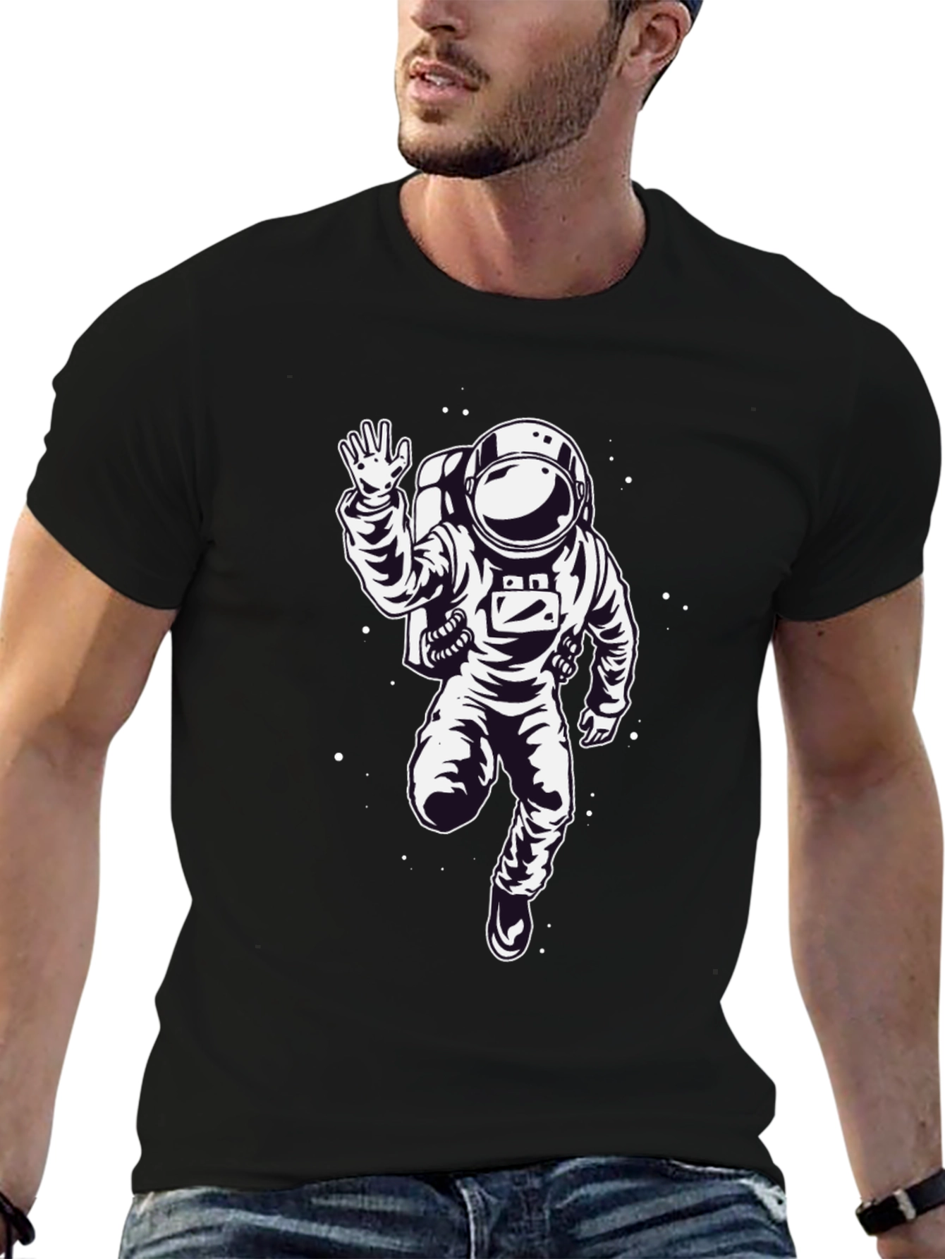 Astronaut Graphic Print Mens T-Shirt