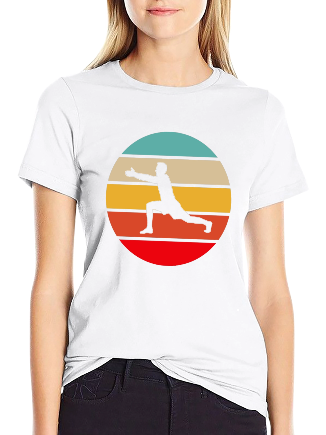 Retro Yoga Pose Graphic T-Shirt