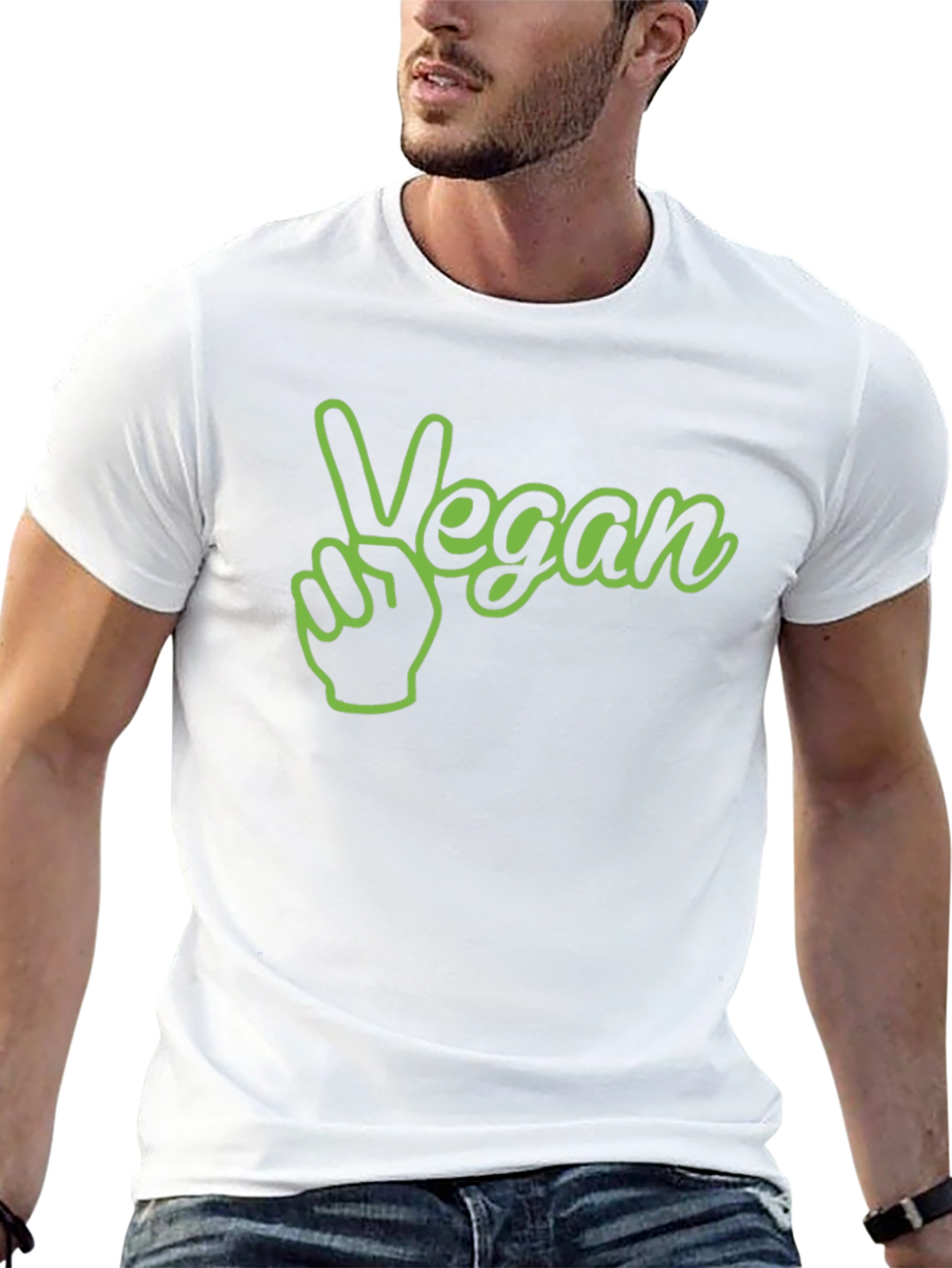 Vegan Peace Sign Graphic T-Shirt - Stylish Vegetarian Apparel