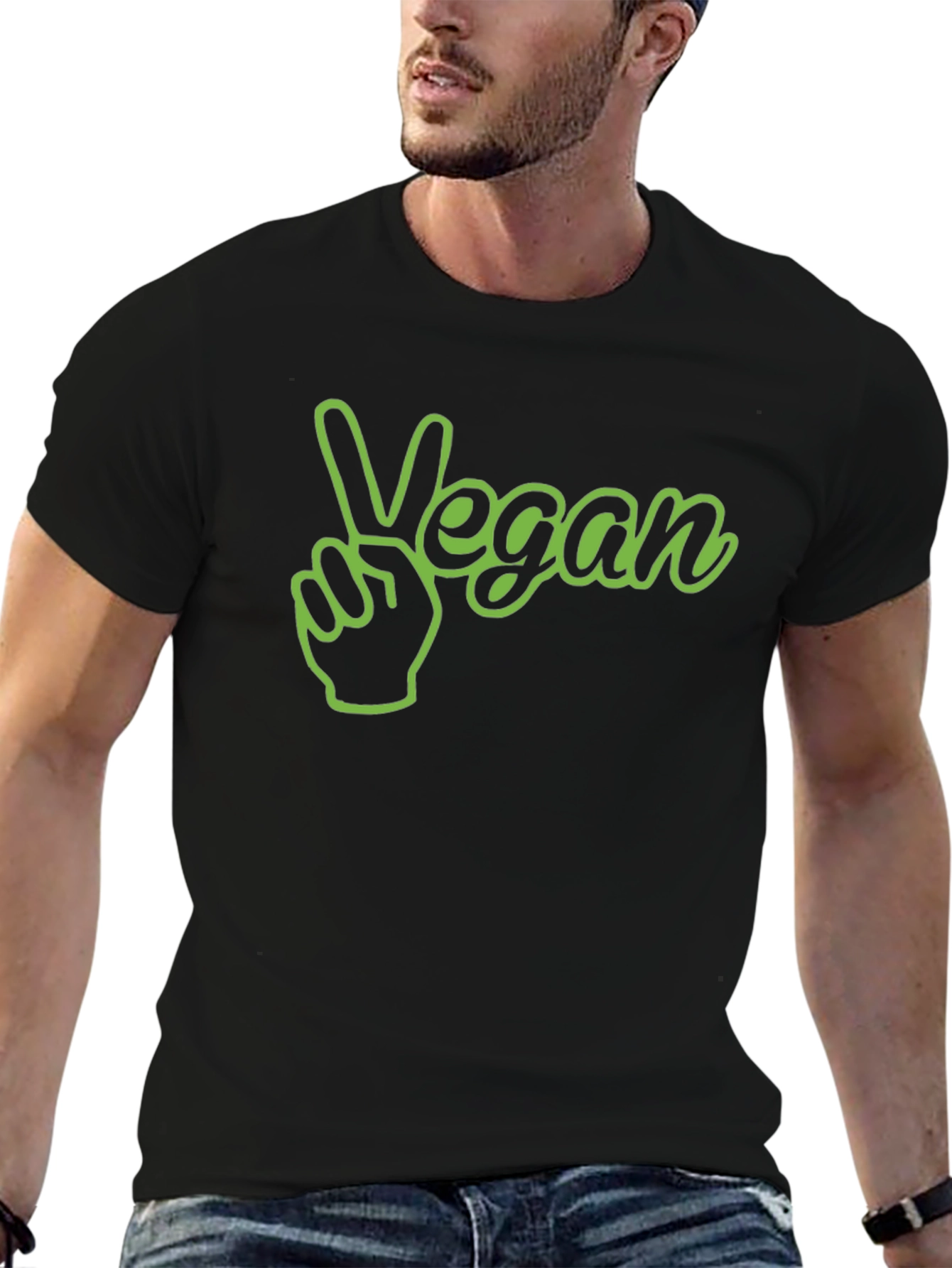 Vegan Peace Sign Graphic T-Shirt - Stylish Vegetarian Apparel