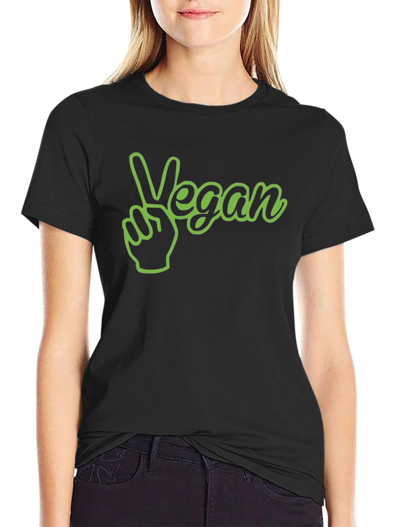 Vegan Peace Sign Graphic T-Shirt - Stylish Vegetarian Apparel