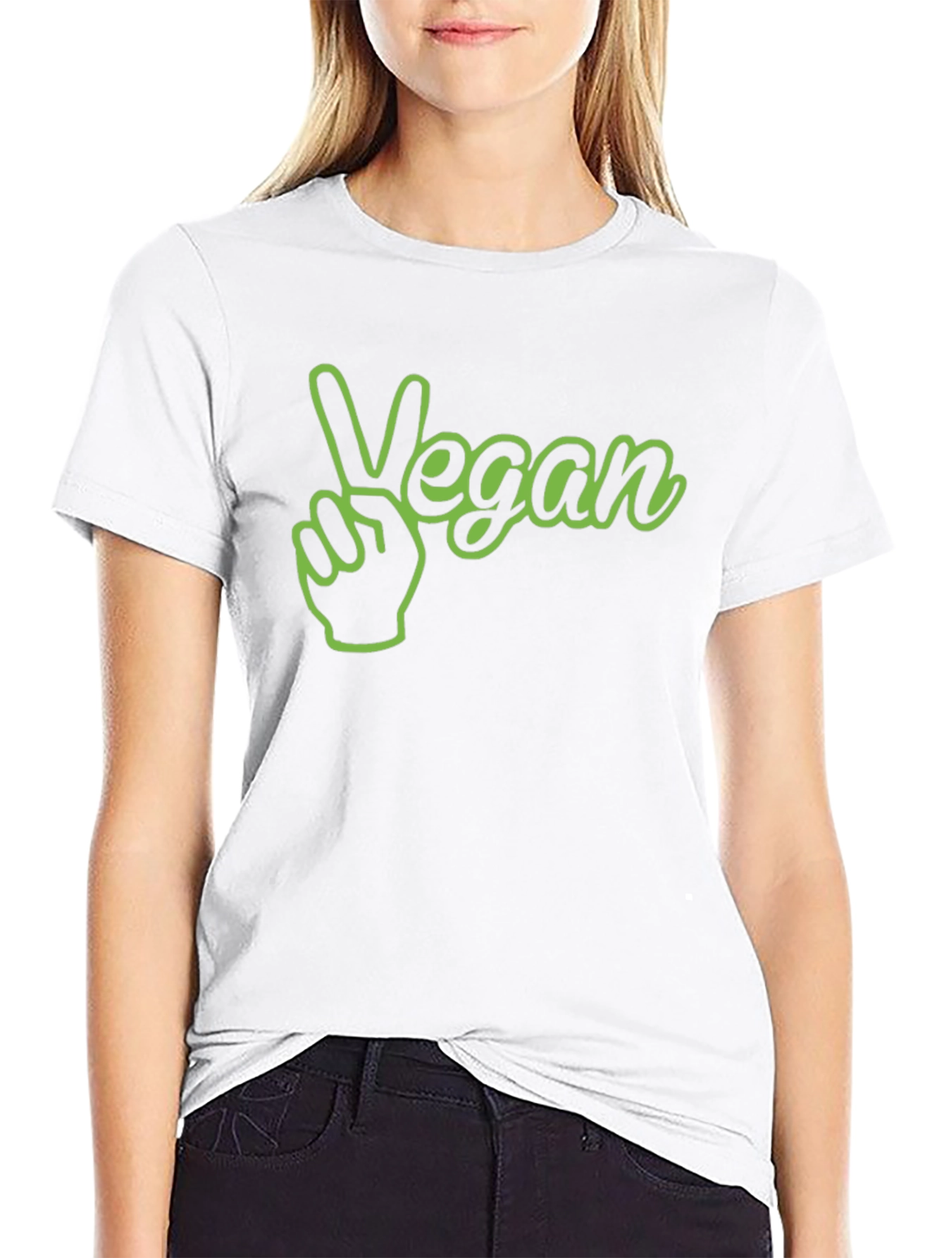 Vegan Peace Sign Graphic T-Shirt - Stylish Vegetarian Apparel