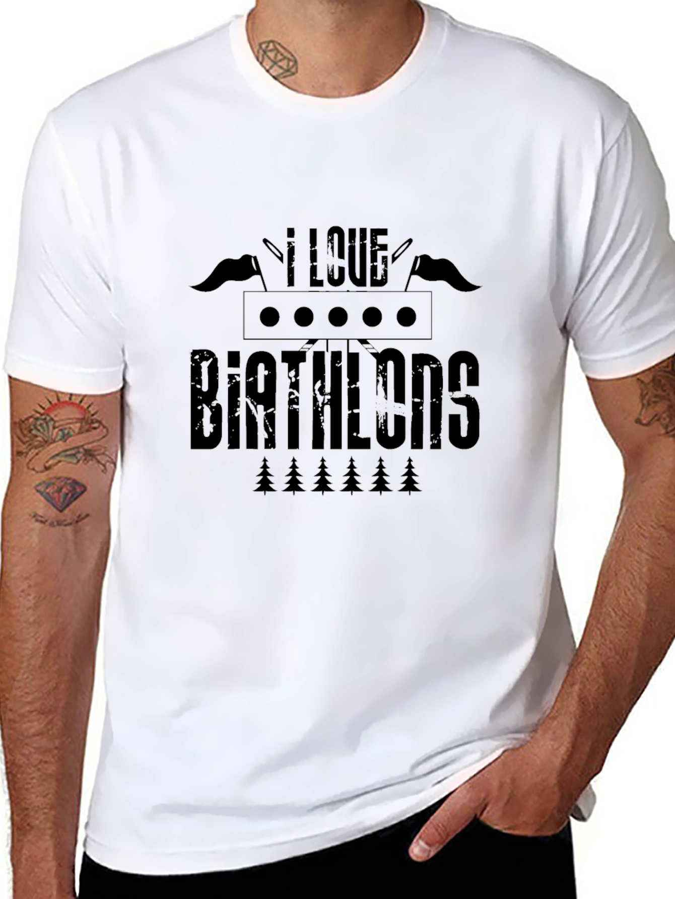 I Love Biathlons Black Graphic Tee