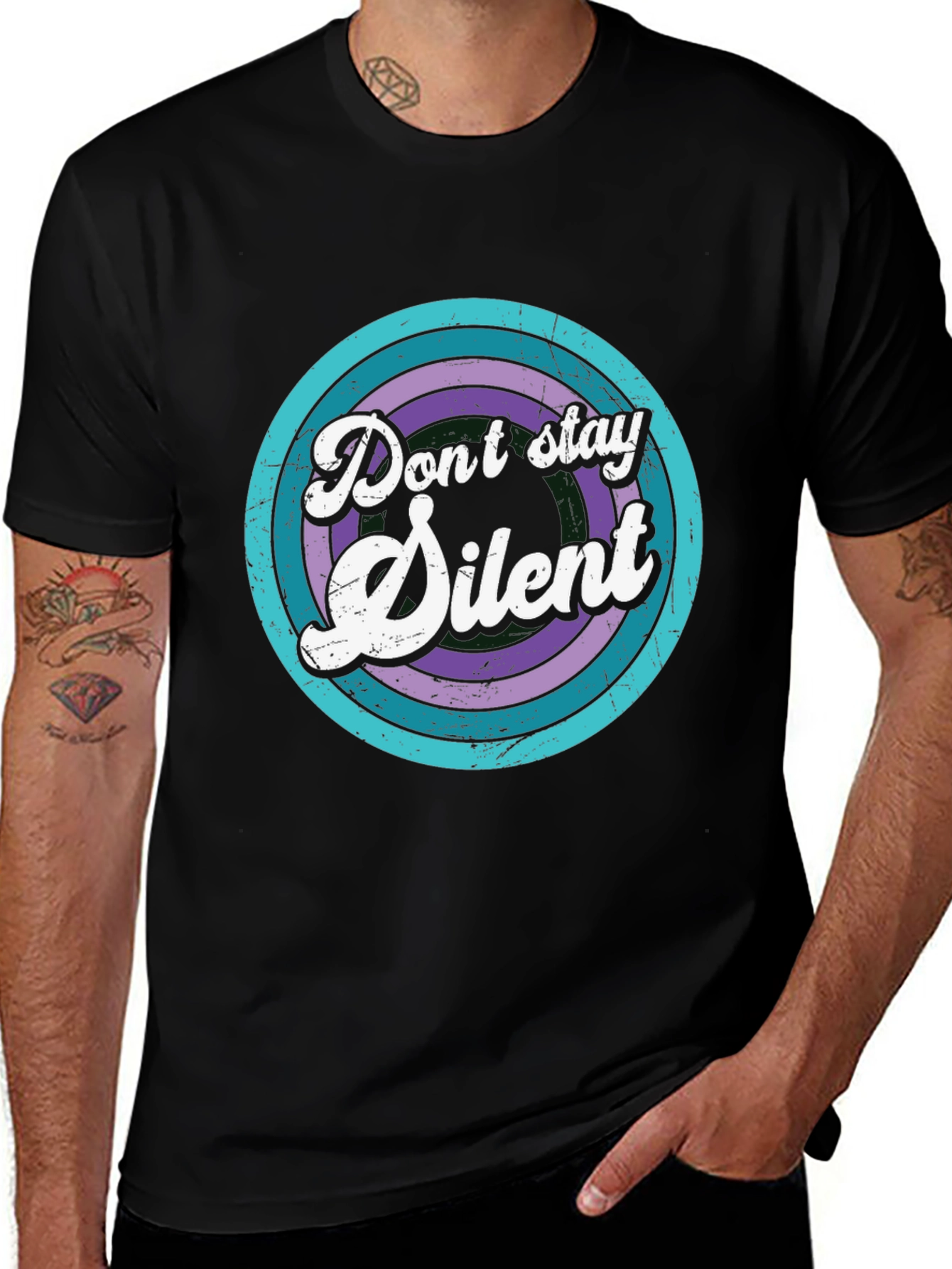 Retro Dont Stay Silent Graphic T-Shirt