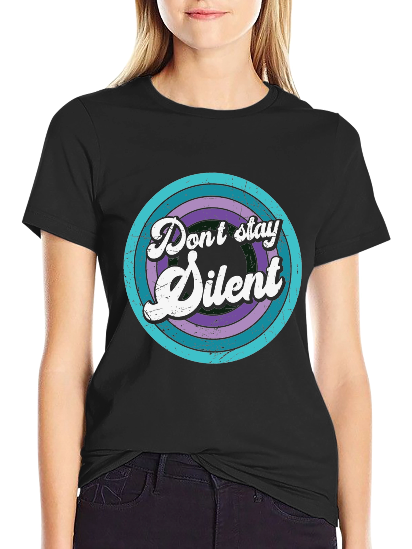Retro Dont Stay Silent Graphic T-Shirt