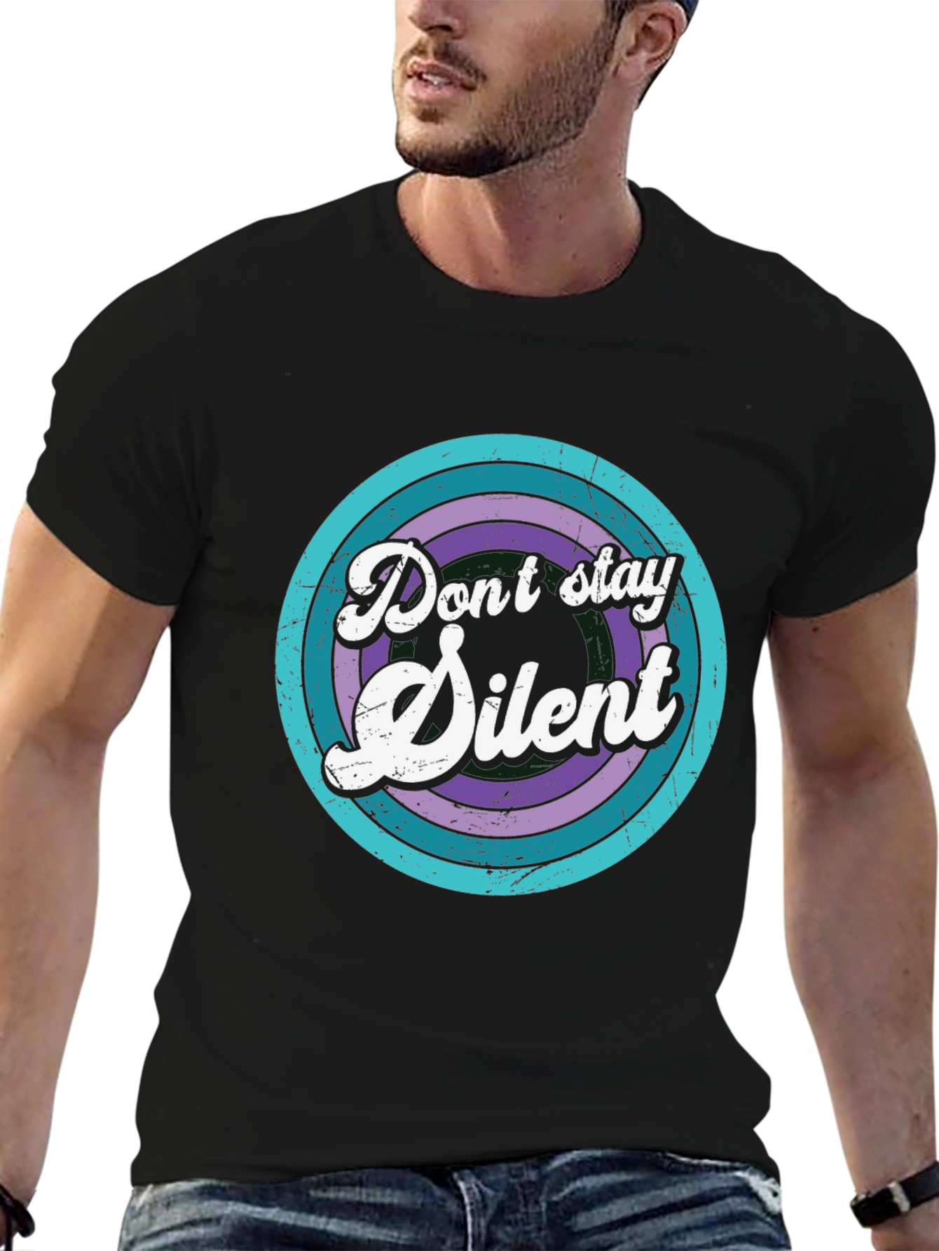 Retro Dont Stay Silent Graphic T-Shirt